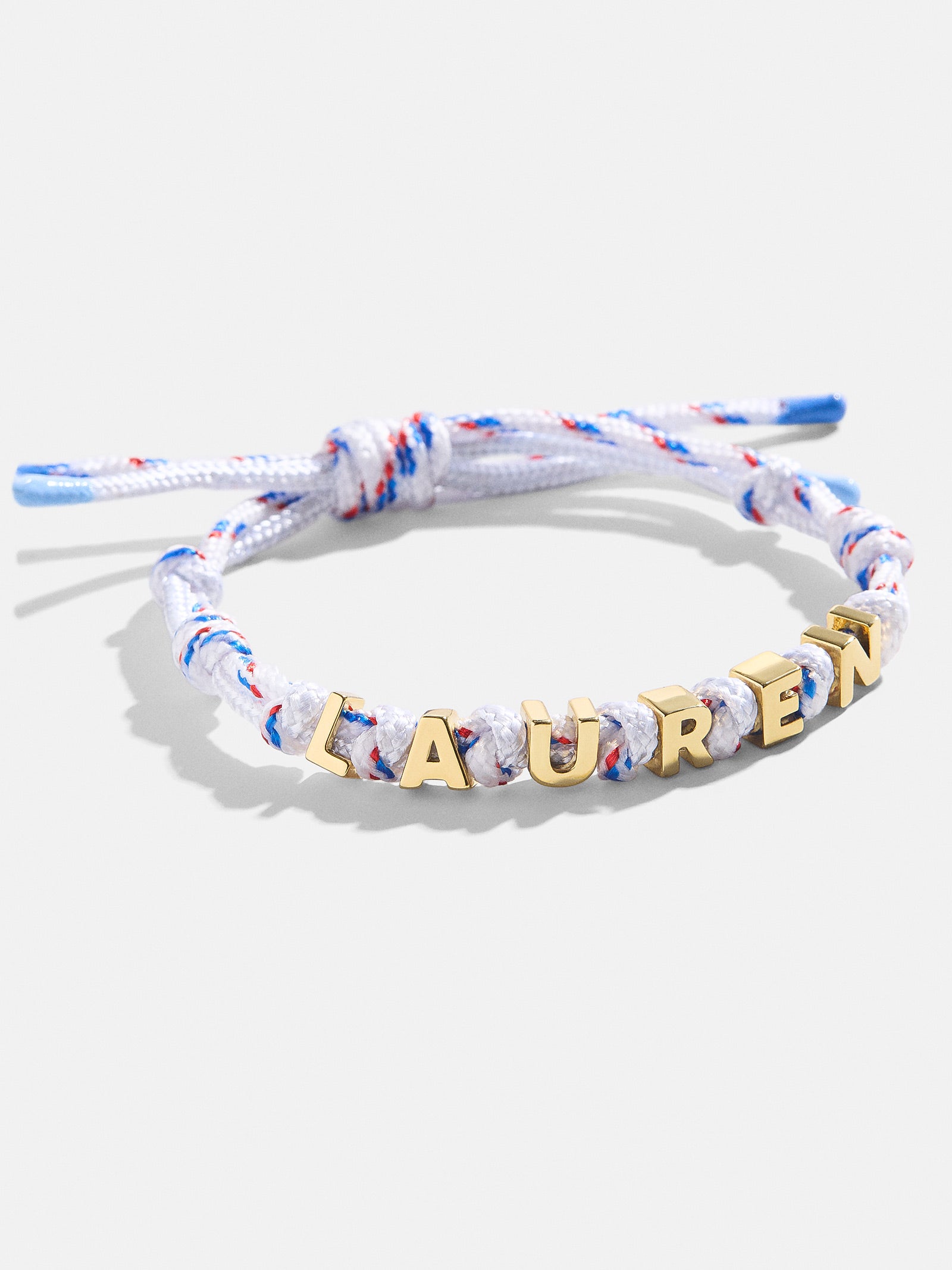 Premium Custom Paracord Nameplate Bracelet - Personalized Style in White & Blue