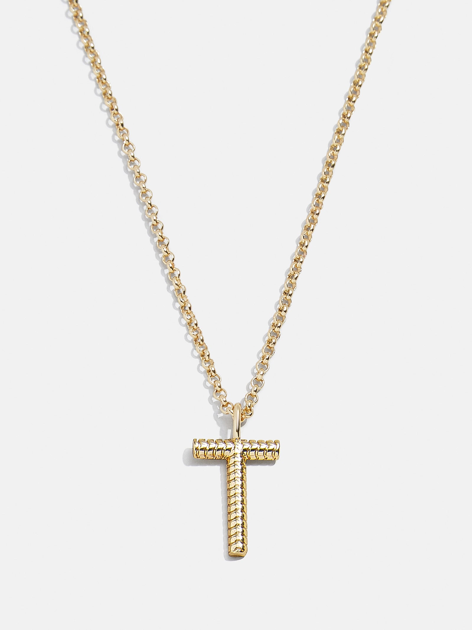 Premium Initial Necklace - Ribbed Textured Design