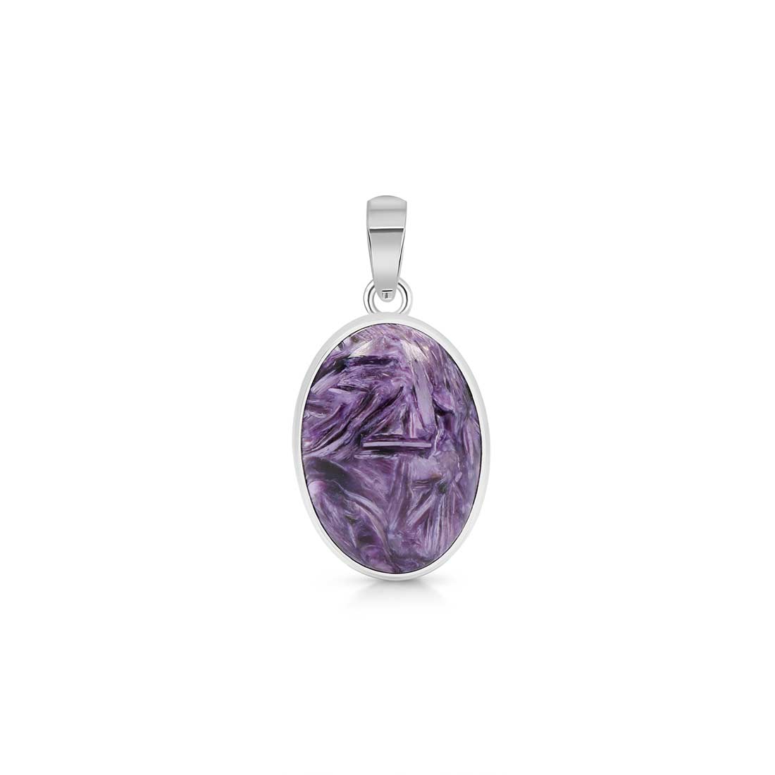 Premium Charoite Statement Pendant - Elegant Purple Gemstone Jewelry