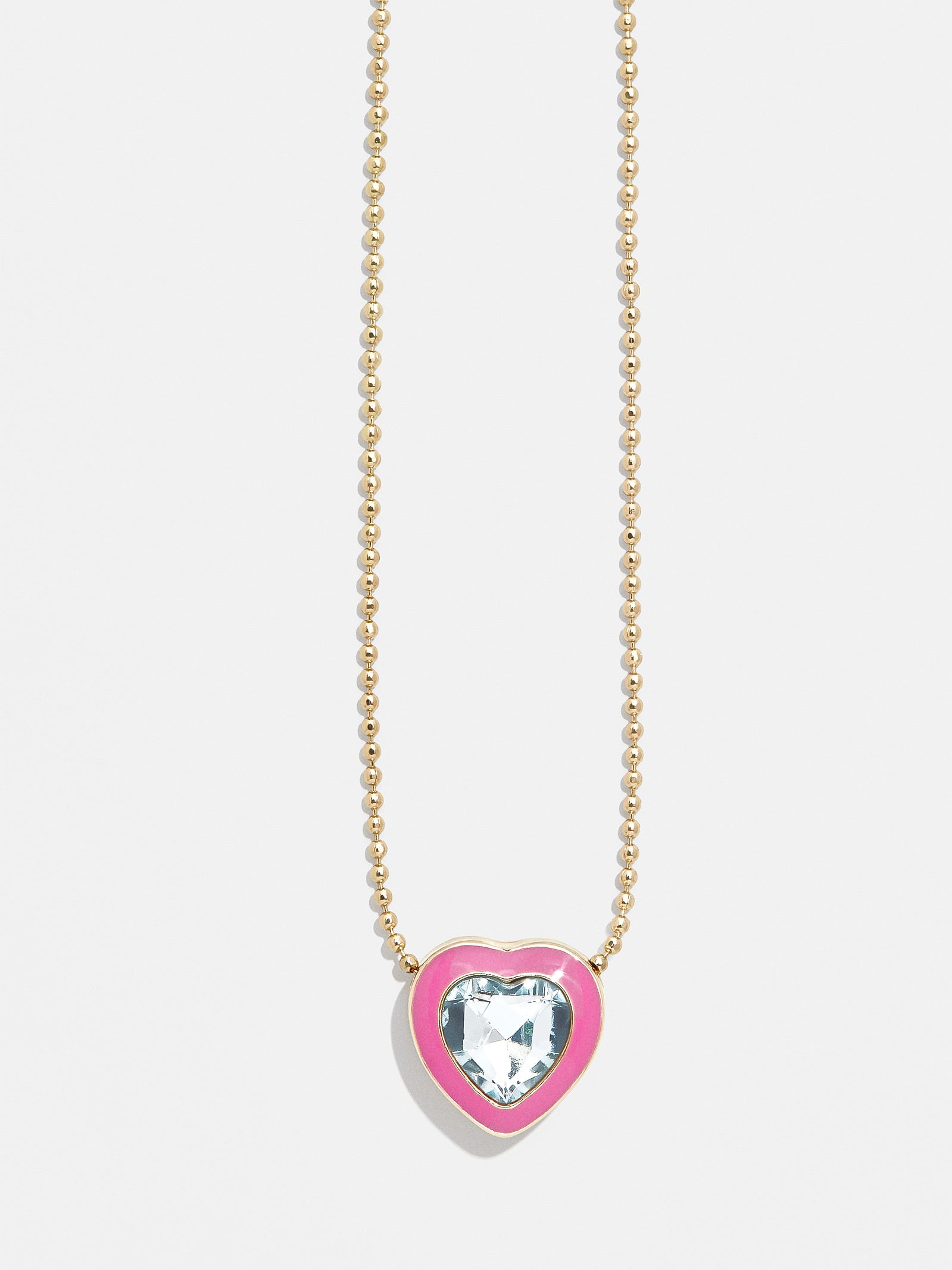 Premium Heart of Gold Kids' Necklace - Enamel & Crystal Pendant