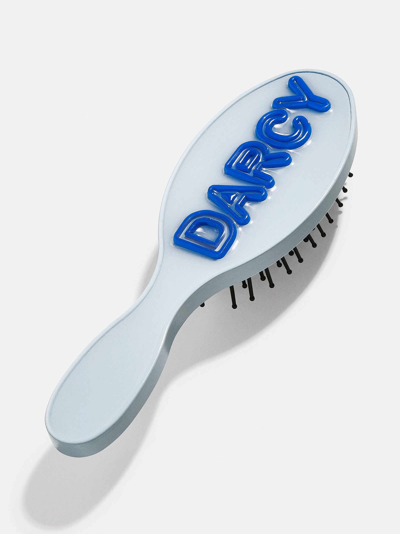 Premium Mini Custom Hair Brush - Personalized Pale Blue/Cobalt Blue