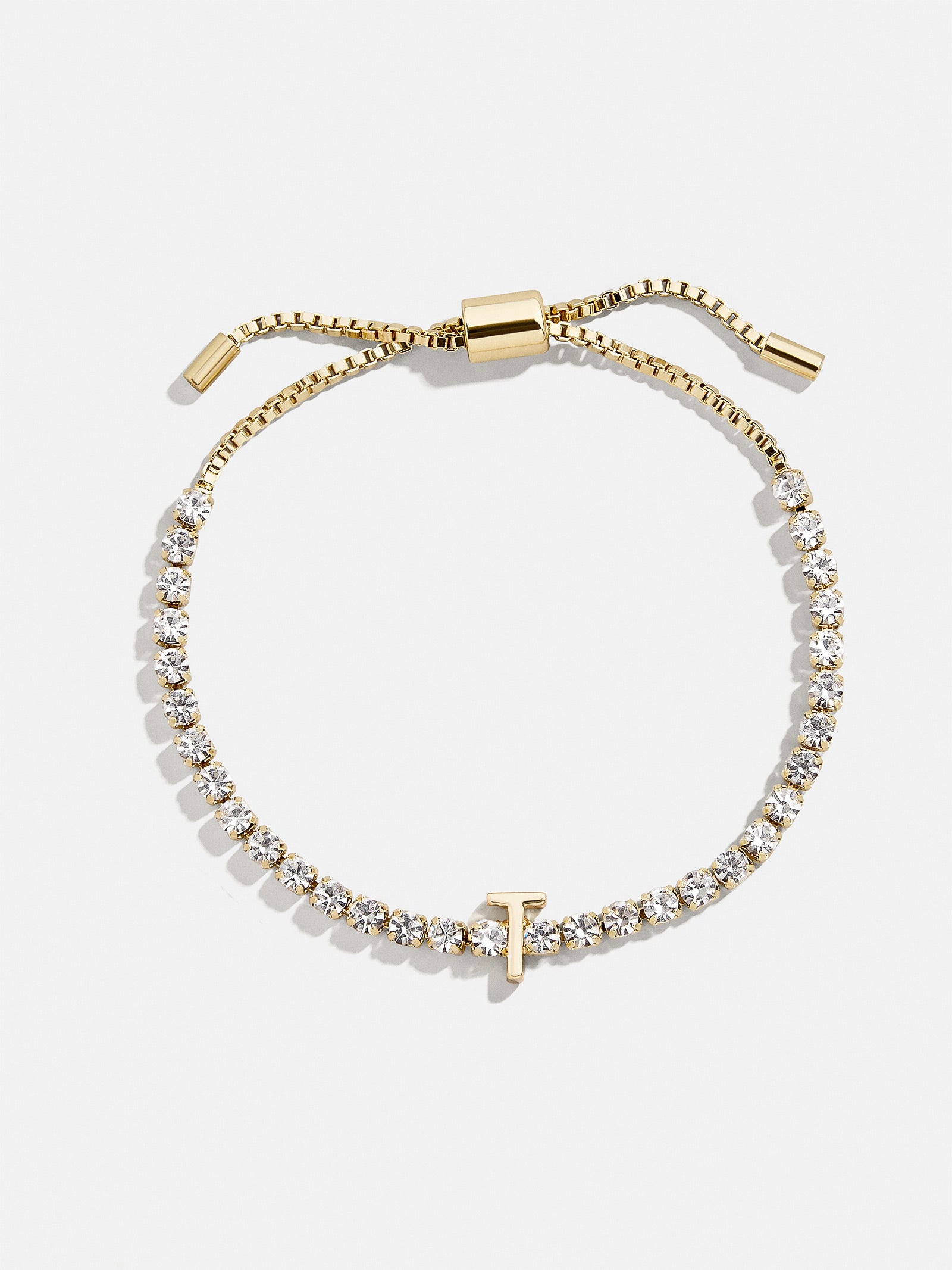 Premium Lyanna Initial Tennis Bracelet - Gold/Pavé