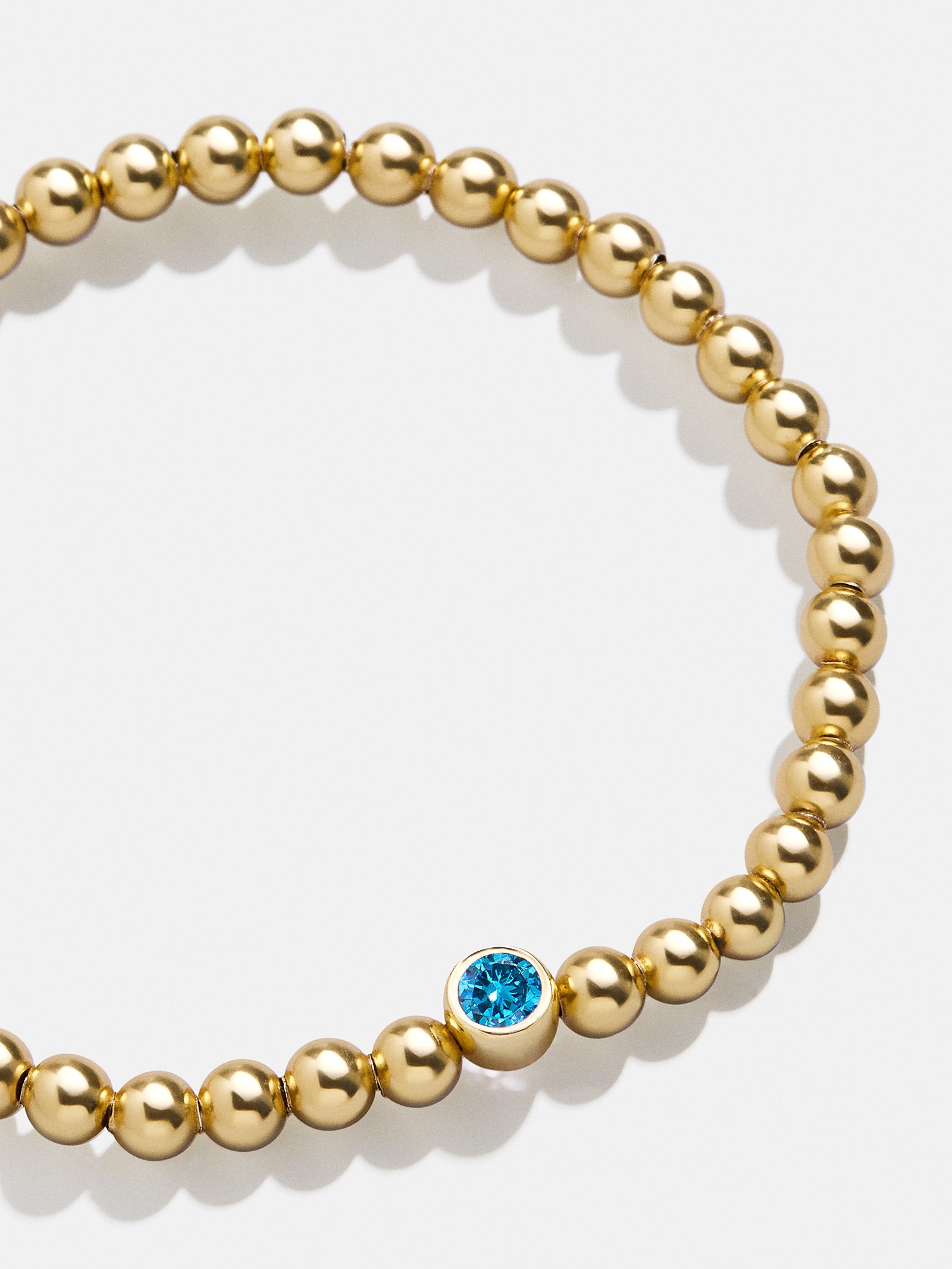 Premium 18K Gold Plated Birthstone Bracelet - Blue Zircon Charm