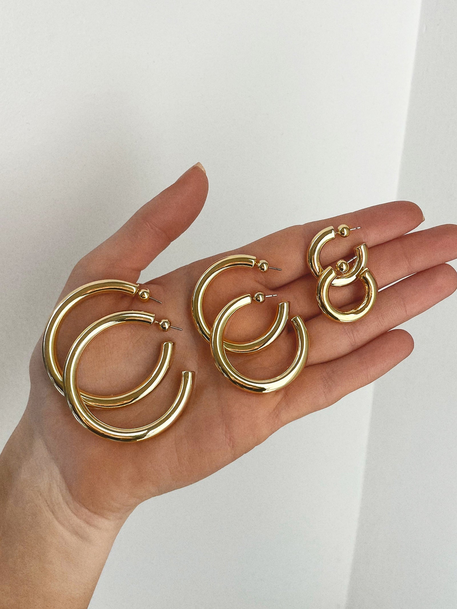 Premium Dalilah Hoop Earrings - 46MM Gold Statement Piece