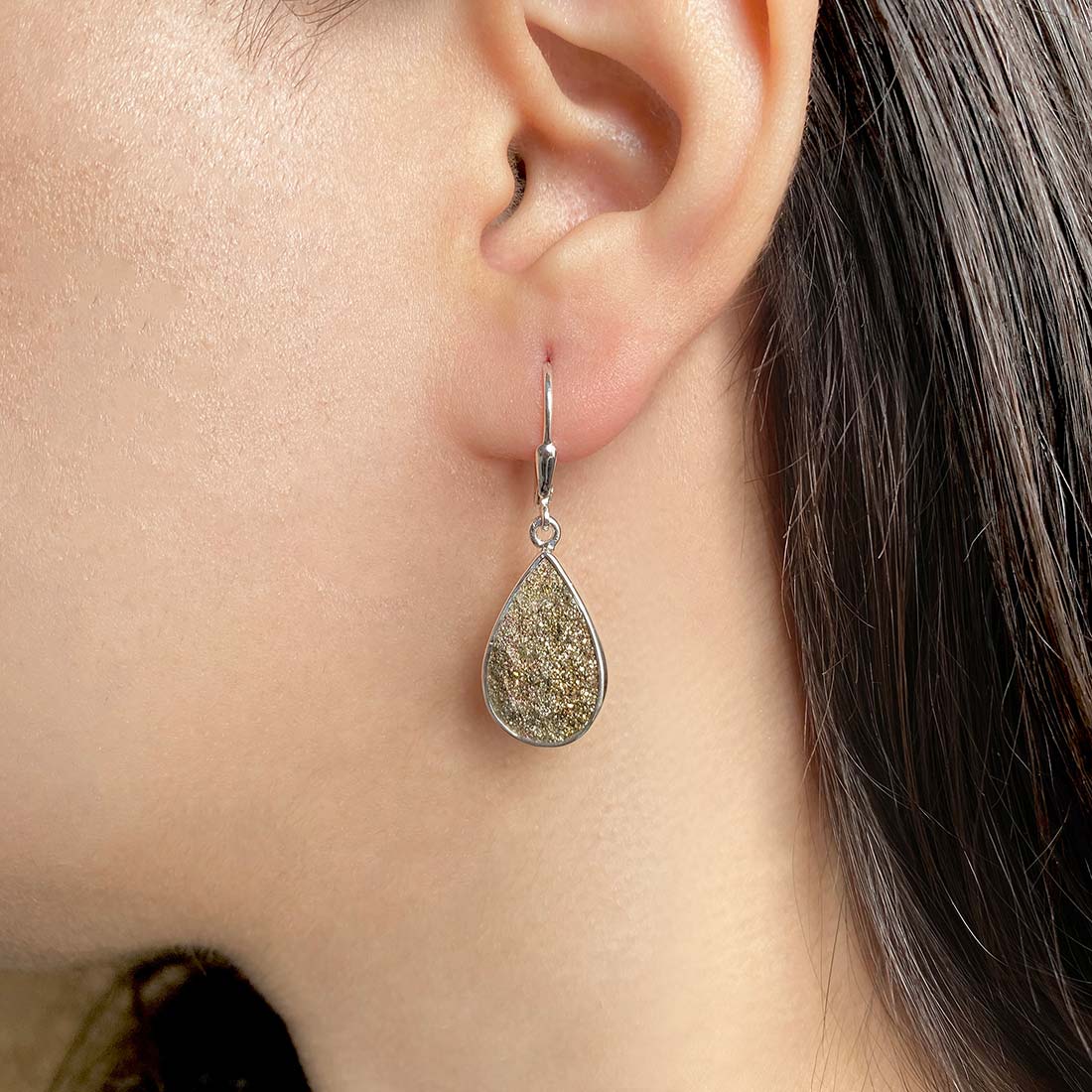 Premium Spectropyrite Druzy Statement Earrings - Elevate Your Style