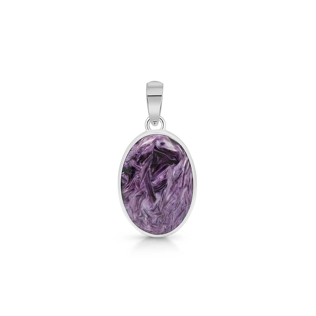 Premium Charoite Statement Pendant - Elegant Purple Jewelry (CHR-P-42)