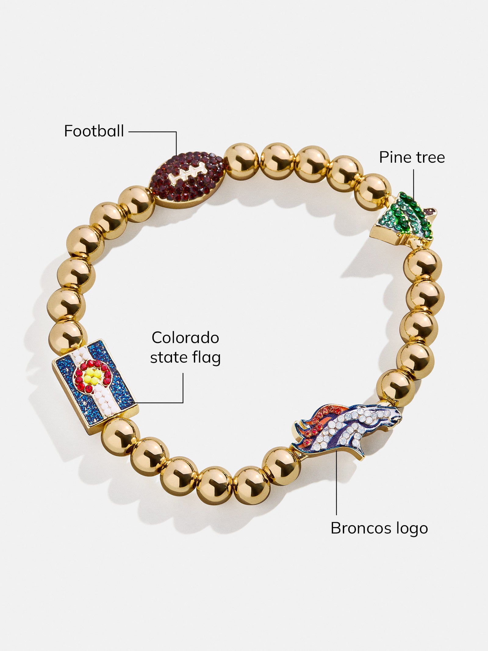 Premium Denver Broncos NFL Charm Bracelet - Ultimate Team Spirit Jewelry