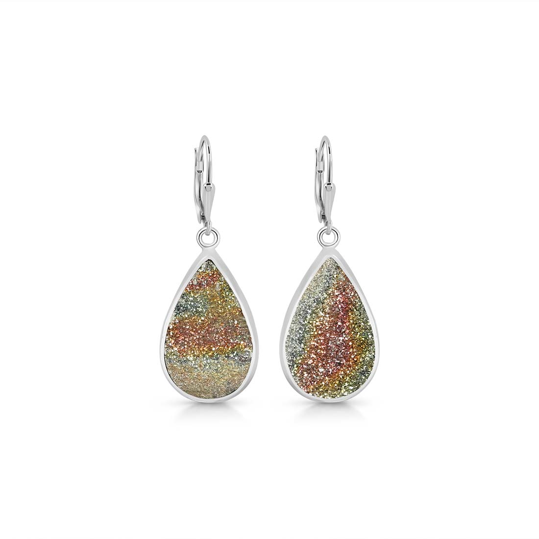 Premium Spectropyrite Druzy Earrings - Elevate Your Style