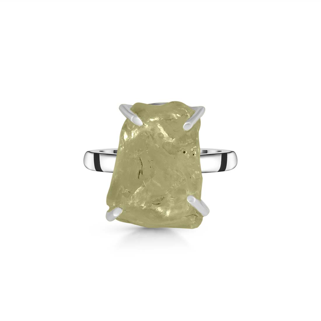 Premium Libyan Desert Glass Statement Ring - LDG-R-12