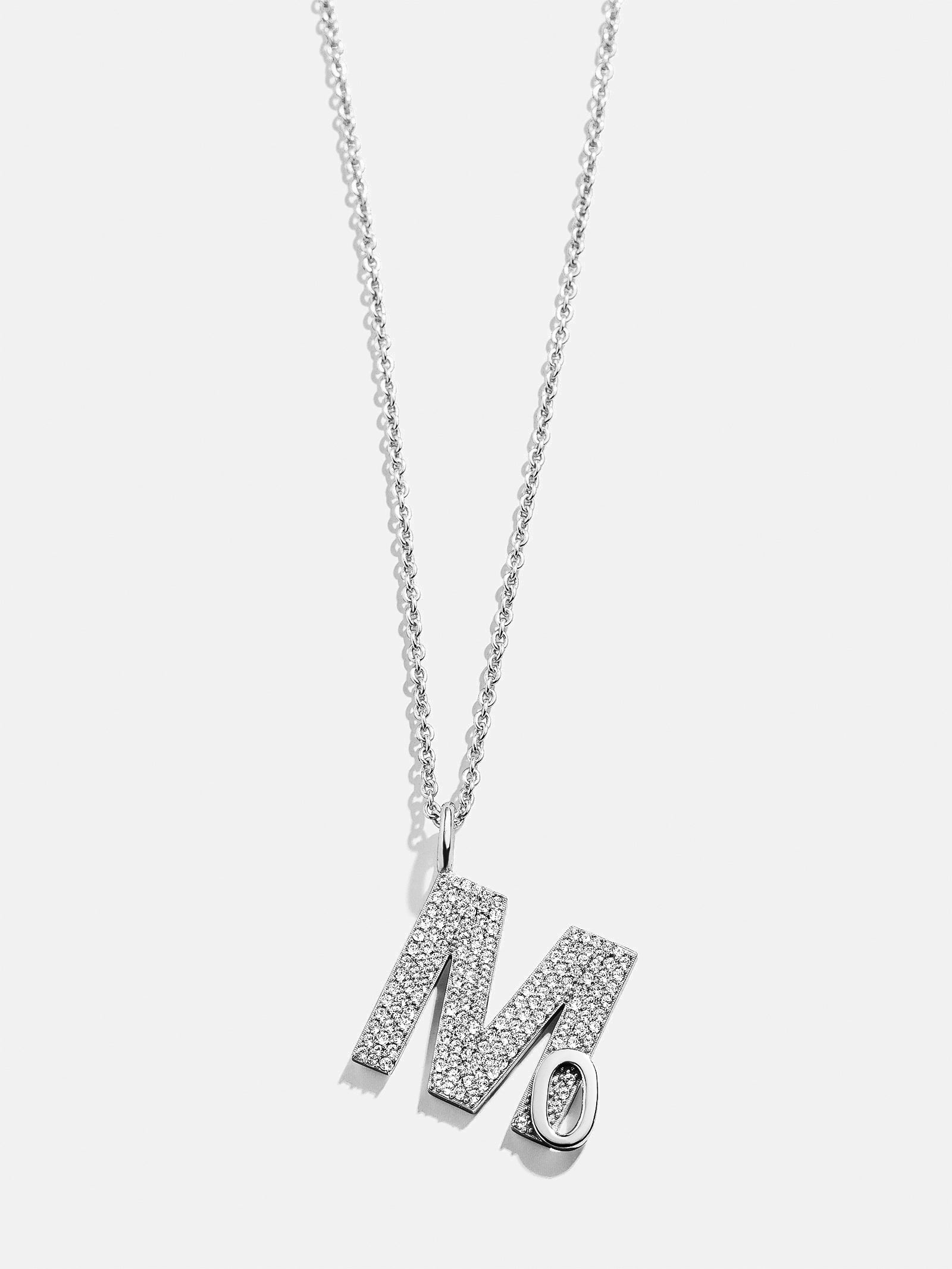 Premium Double Initial Pavé Necklace - Personalized Silver Jewelry