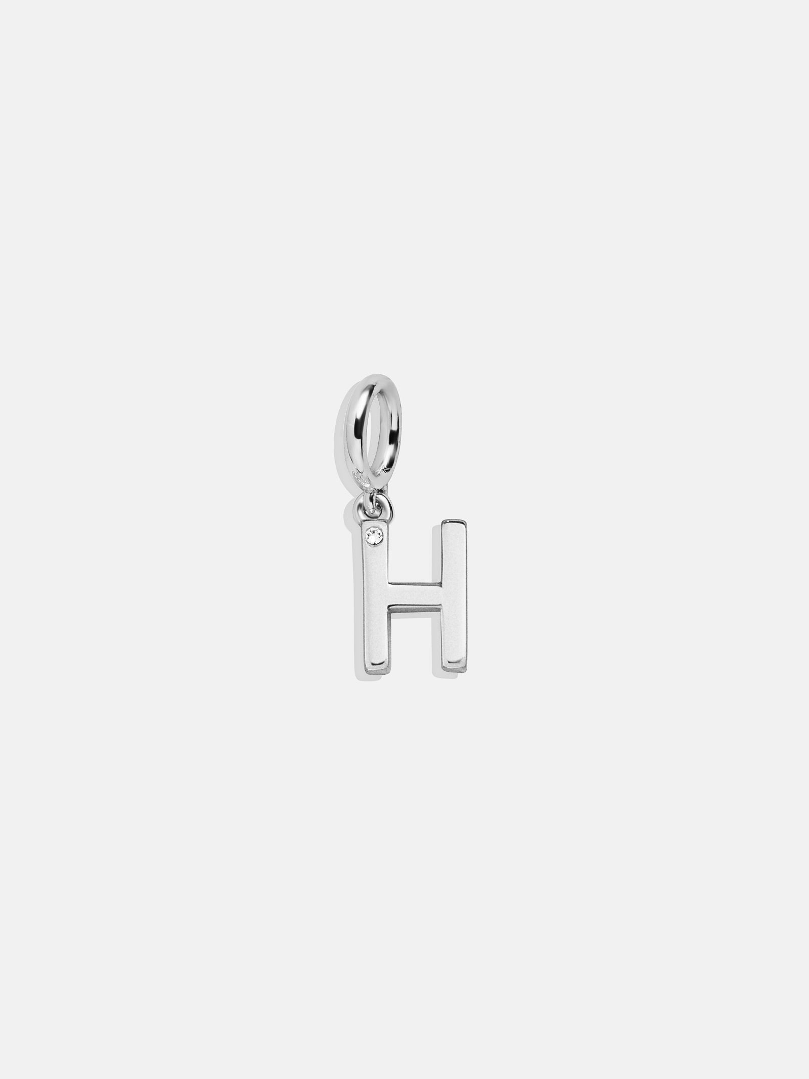 Premium Silver Initial Charm Necklace - H