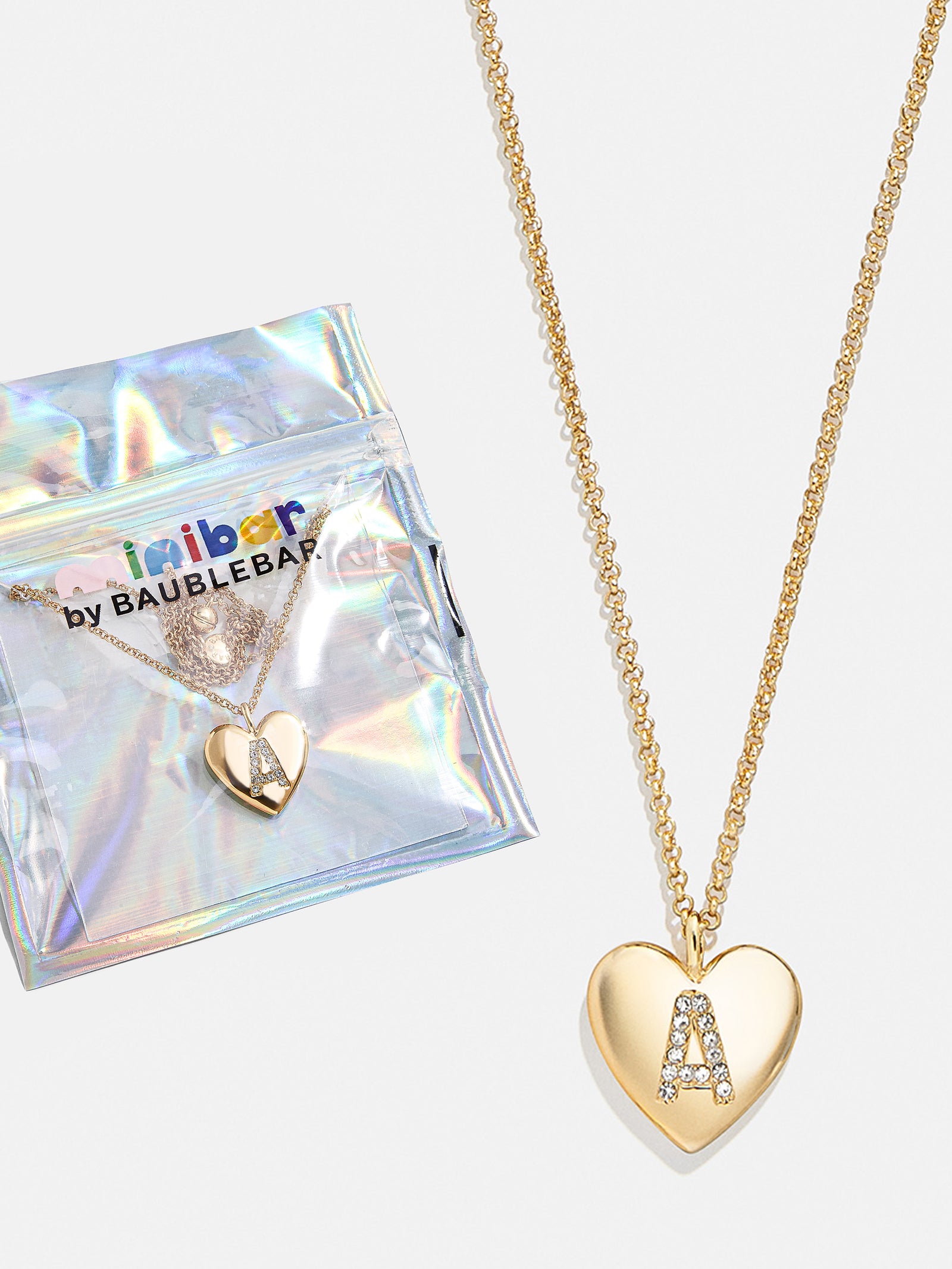 Premium Little Love Kids' Custom Initial Heart Necklace - Gold Plated