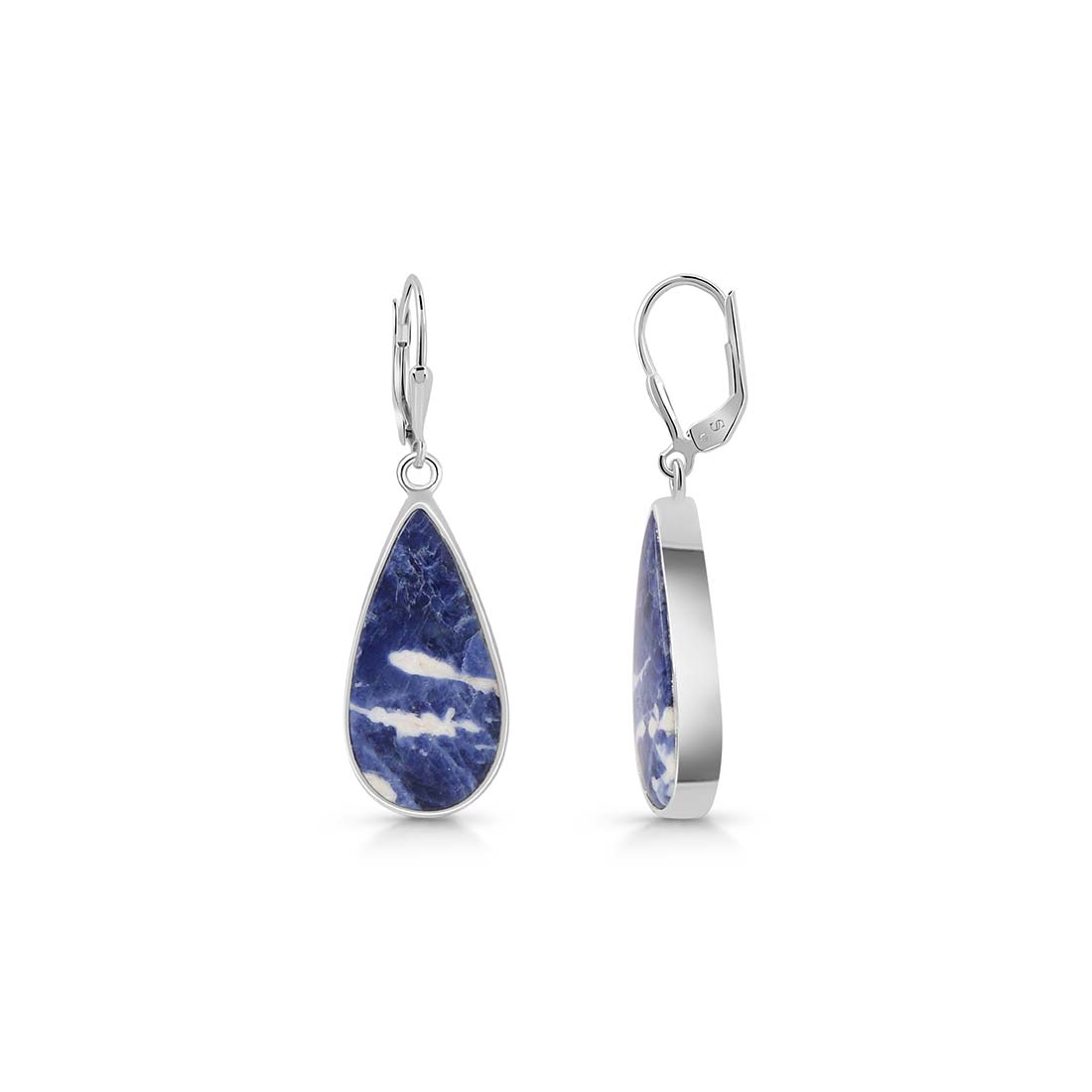 Premium Sodalite Statement Earrings - Elegant Blue Gemstone Design