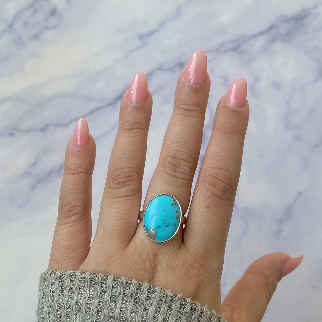 Premium Turquoise Adjustable Ring - TRQ-R-210 | Sagacia Jewelry