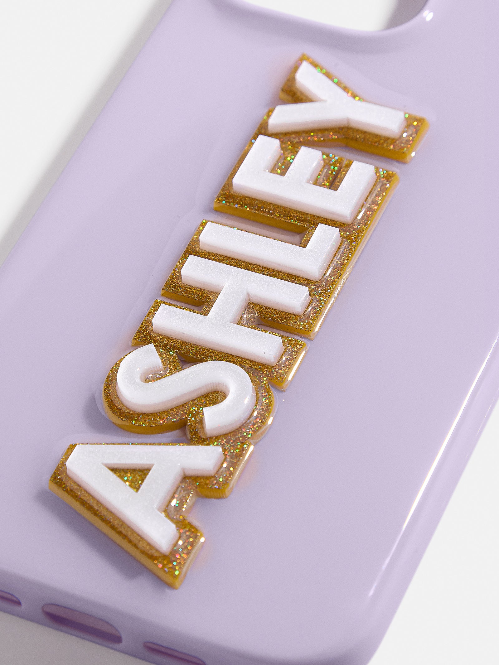 Premium Custom iPhone Case with 3D Block Font - Lavender & White