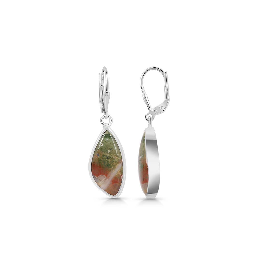 Premium Ocean Jasper Statement Earrings - Elegant & Earthy