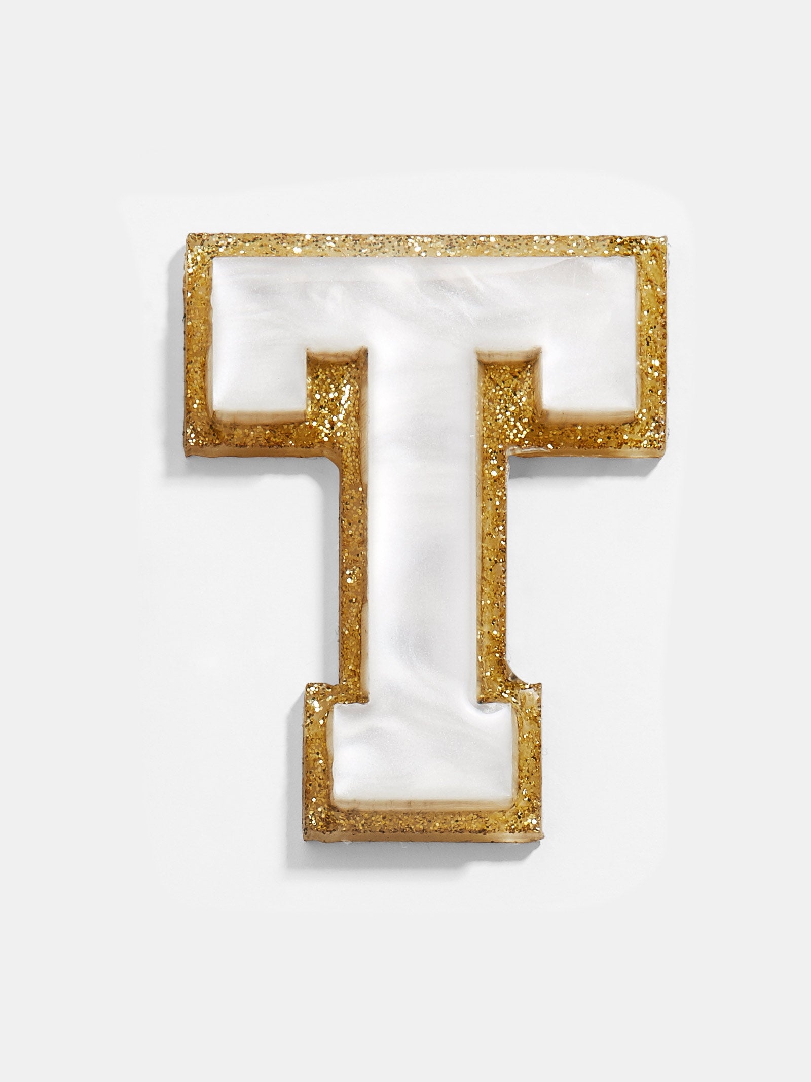 Premium Varsity Initial Sticker - White/Gold | Personalize Your Style