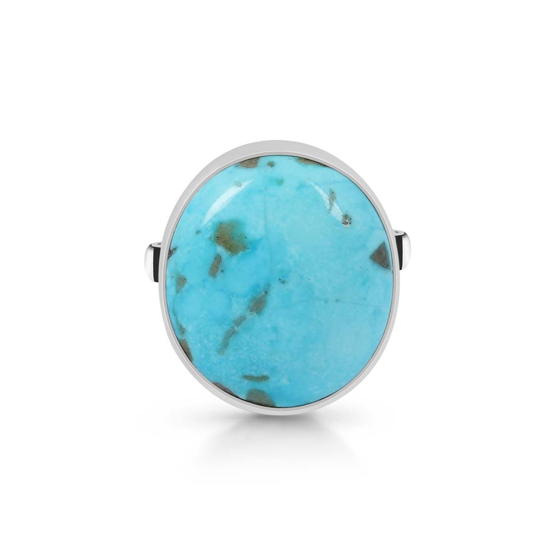 Premium Turquoise Statement Ring - Adjustable Silver Jewelry (TRQ-R-175)