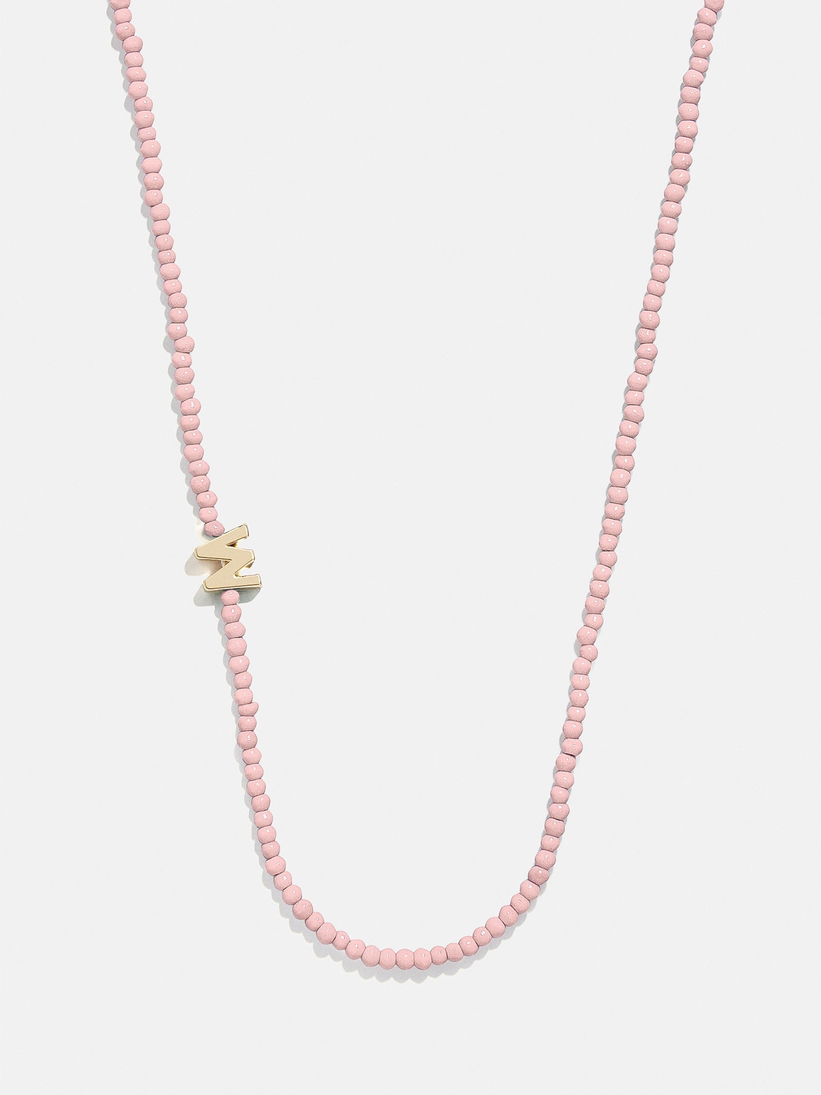 Premium Rose Quartz Initial Necklace - Personalized Gold Letter Charm