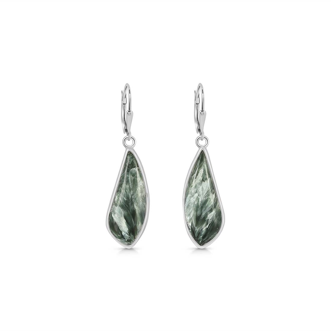 Premium Seraphinite Statement Earrings - SER-E-9