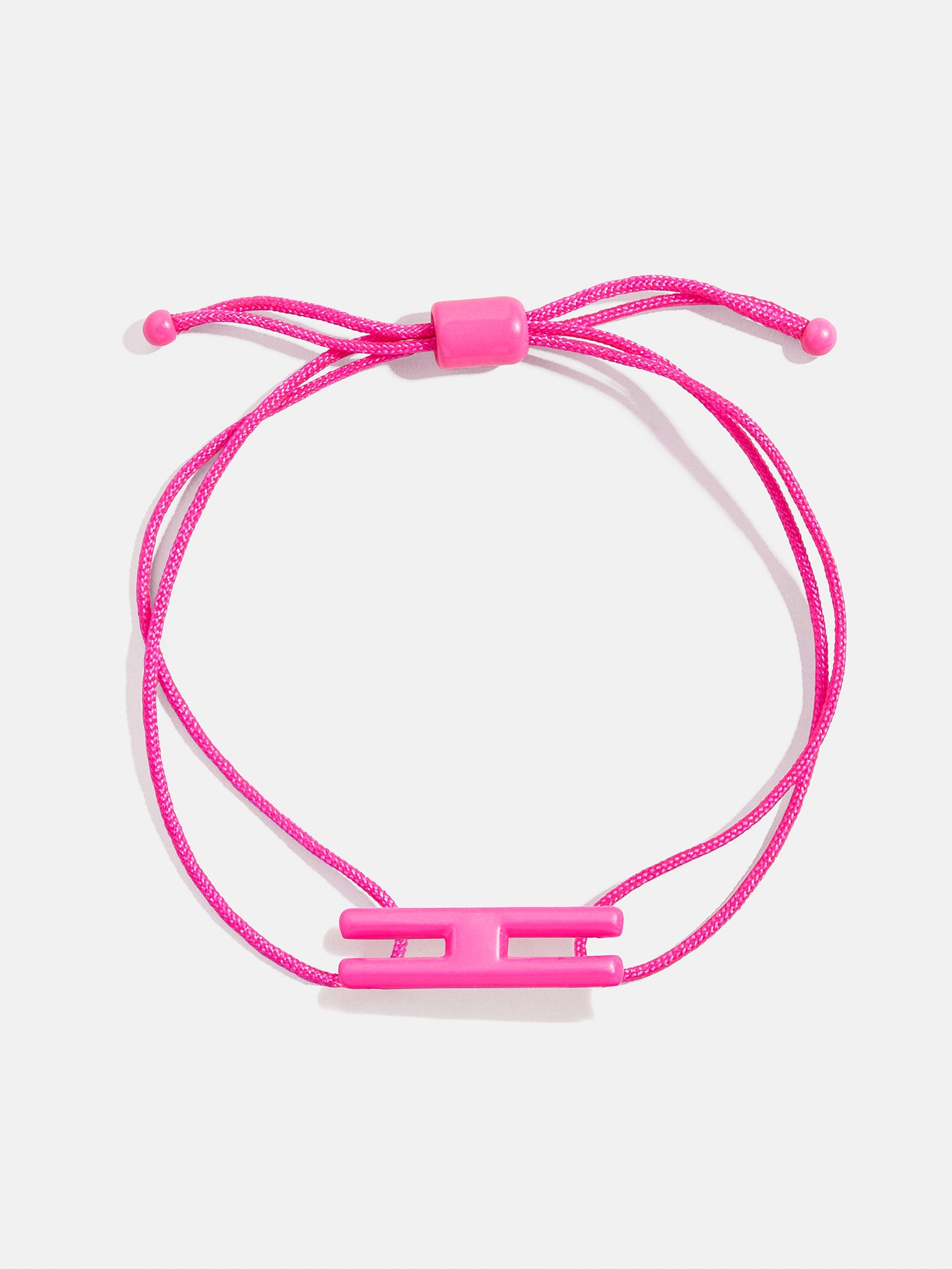 Premium East West Initial Cord Bracelet - Vibrant Hot Pink