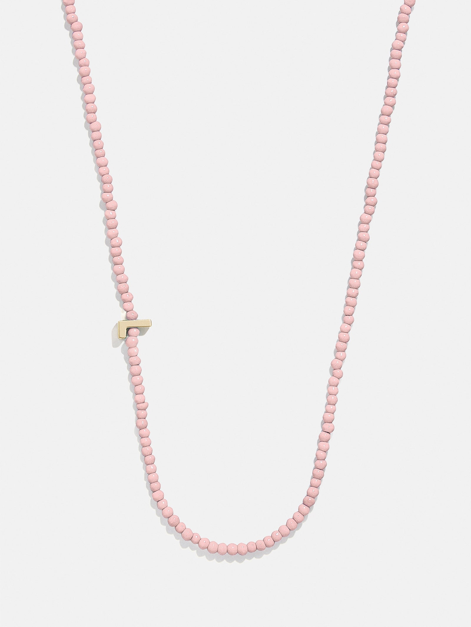 Premium Rose Quartz Initial Necklace - Personalized Gold Letter Charm