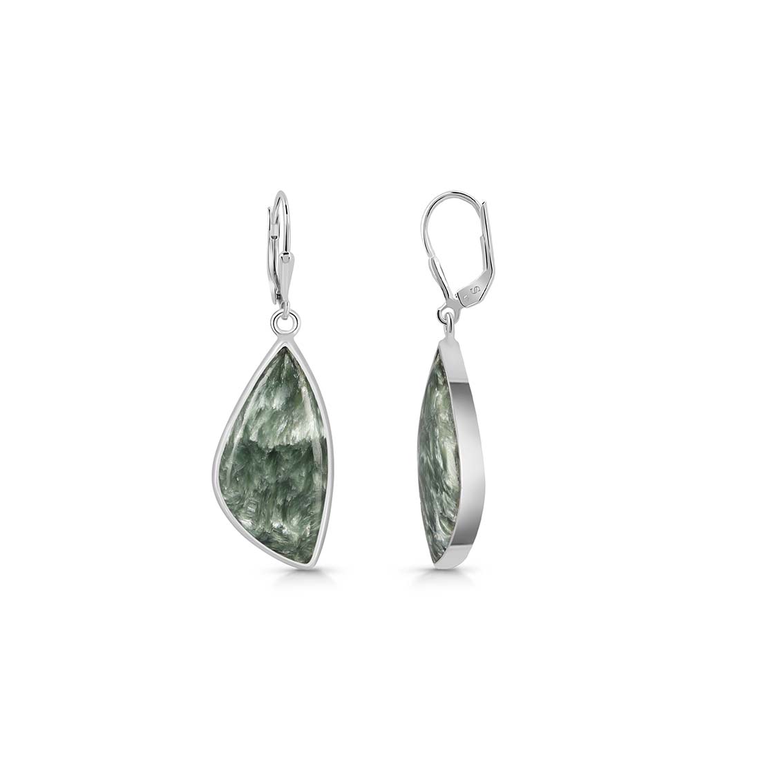 Premium Seraphinite Statement Earrings - SER-E-11