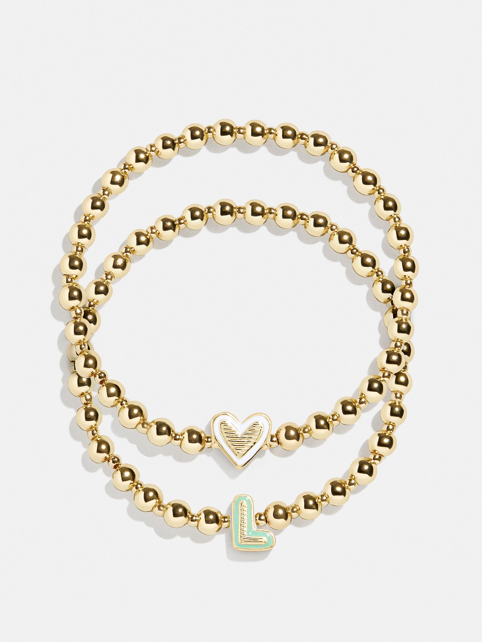 Premium Initial & Heart Kids' Pisa Bracelet Set - Gold | Ultimate Gift for Little Ones