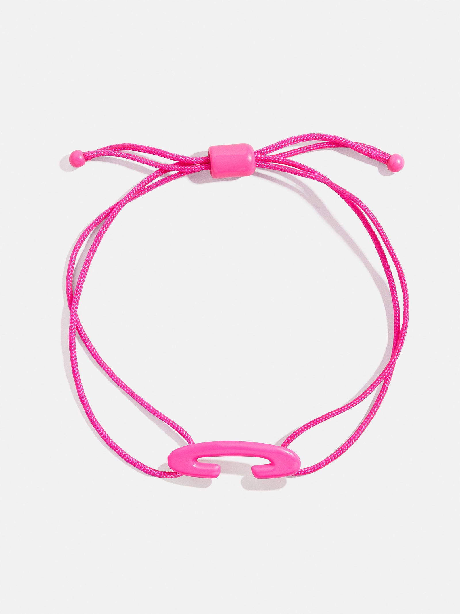 Premium East West Initial Cord Bracelet - Vibrant Hot Pink