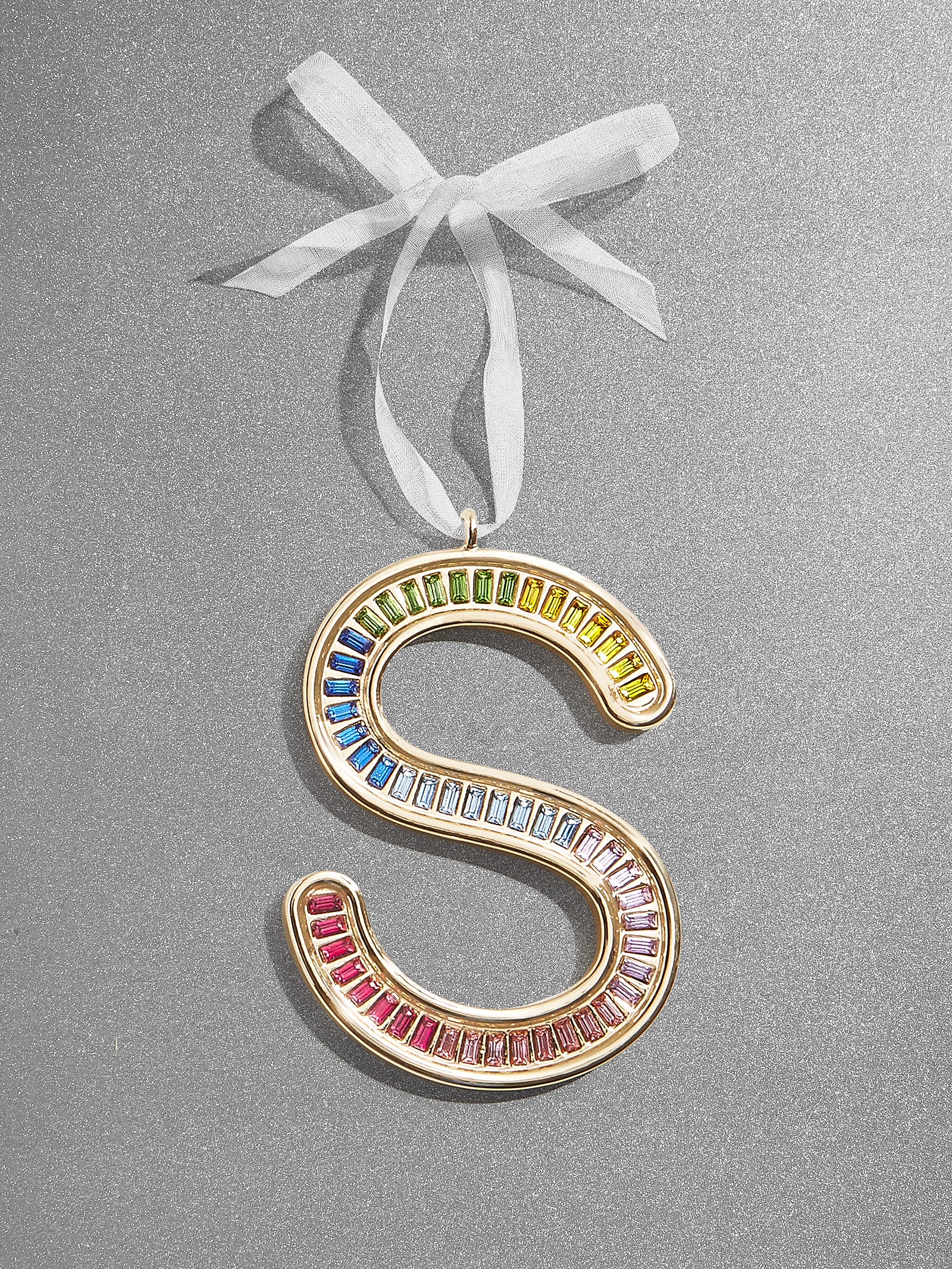 Premium Merry & Bright Personalized Initial Ornament - Ultimate Holiday Glam