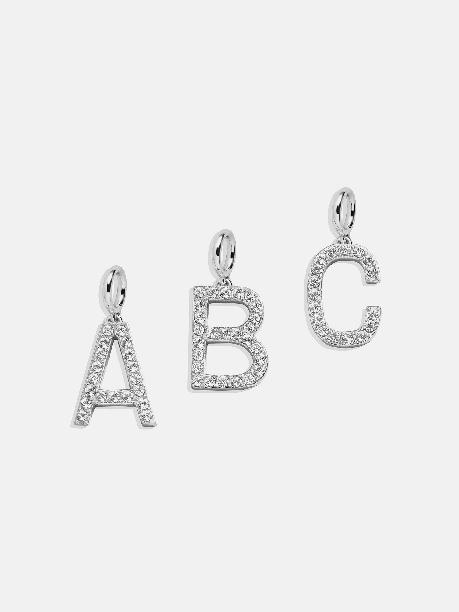 Premium Silver Pave Initial Cluster Charm - Modern & Meaningful