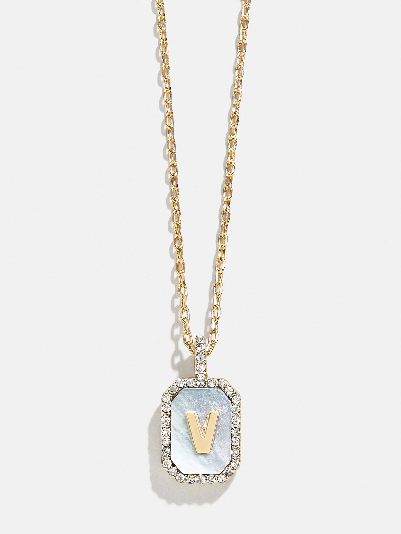 Premium Gold & Dark Mother Of Pearl Initial Necklace - Personalized Elegance