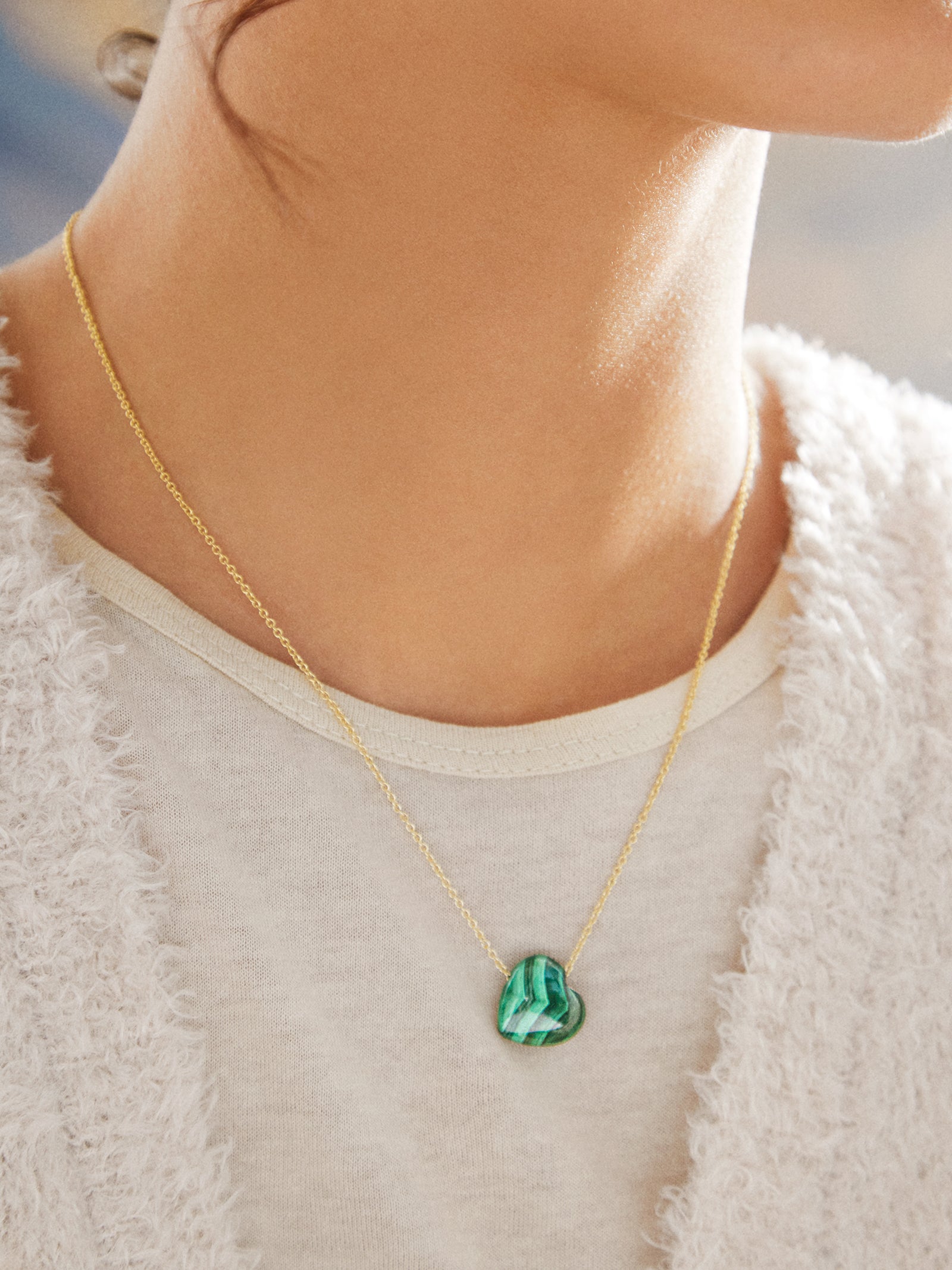 Premium Juno Malachite Necklace - Heart-Shaped Healing Stone