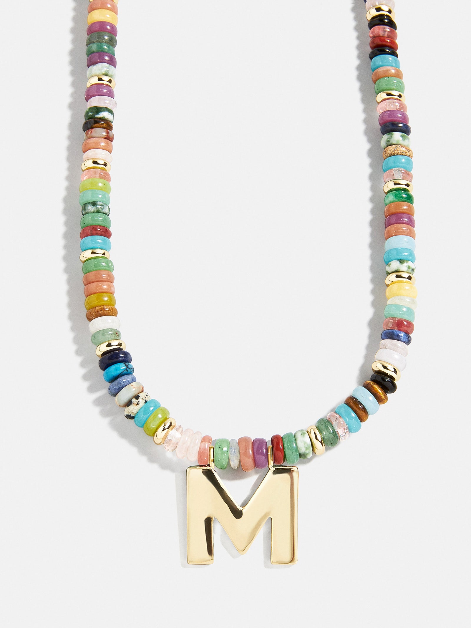 Ultimate Semi-Precious Block Initial Necklace - Personalized & Vibrant