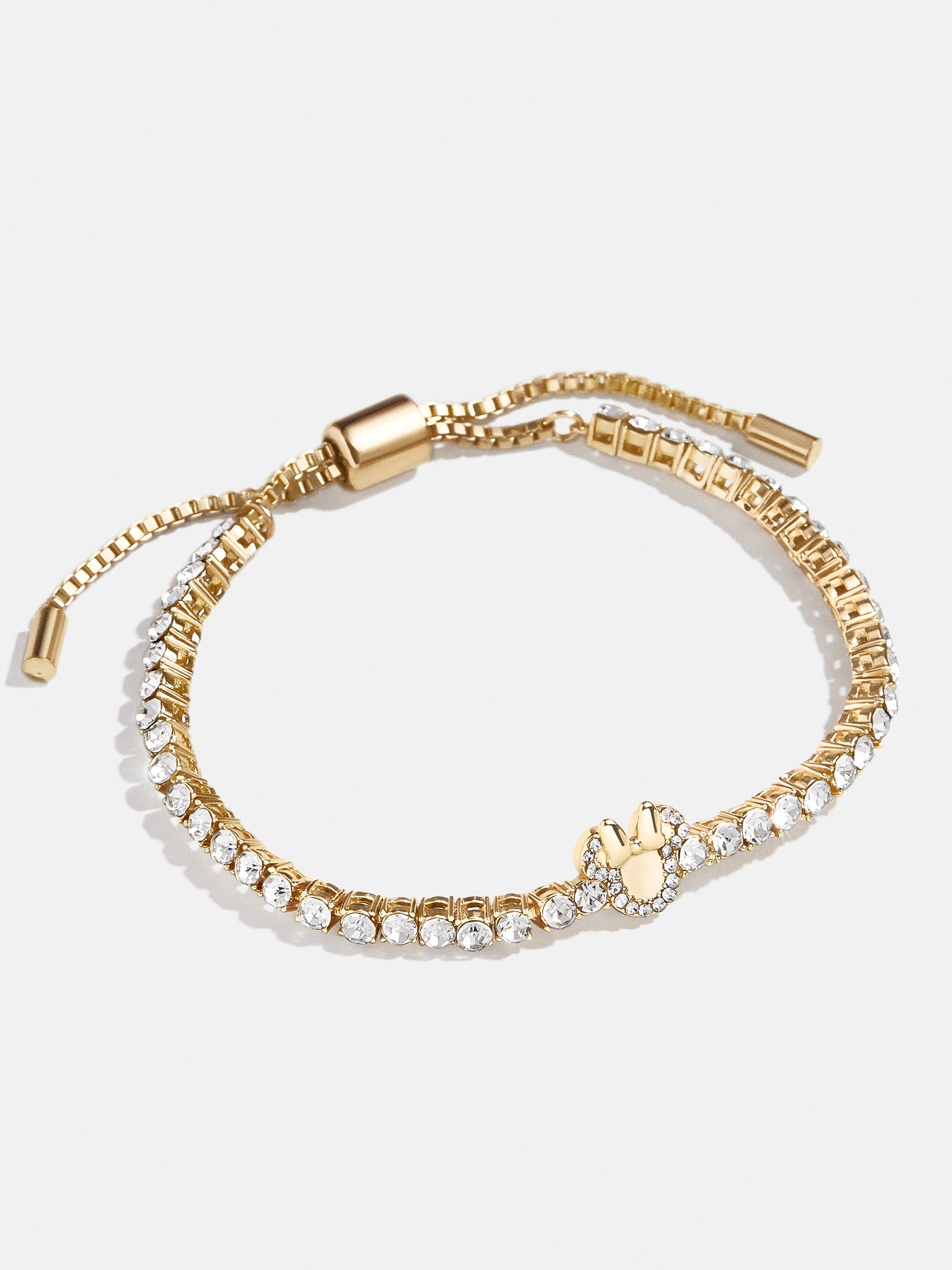 Premium Minnie Mouse Disney Tennis Bracelet - Gold & Crystal Pavé