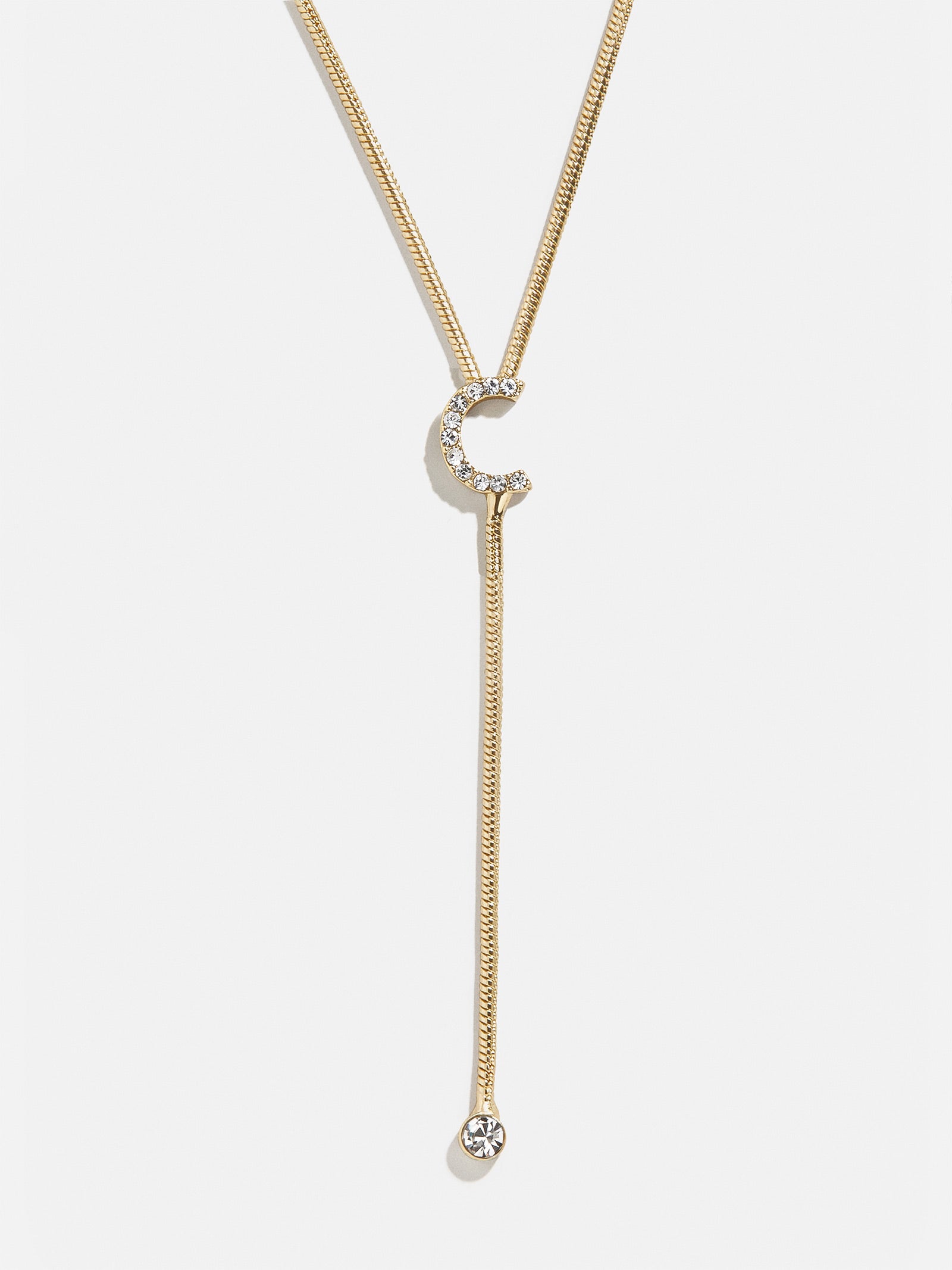 Premium Pavé Initial Y-Chain Necklace - Gold Elegance