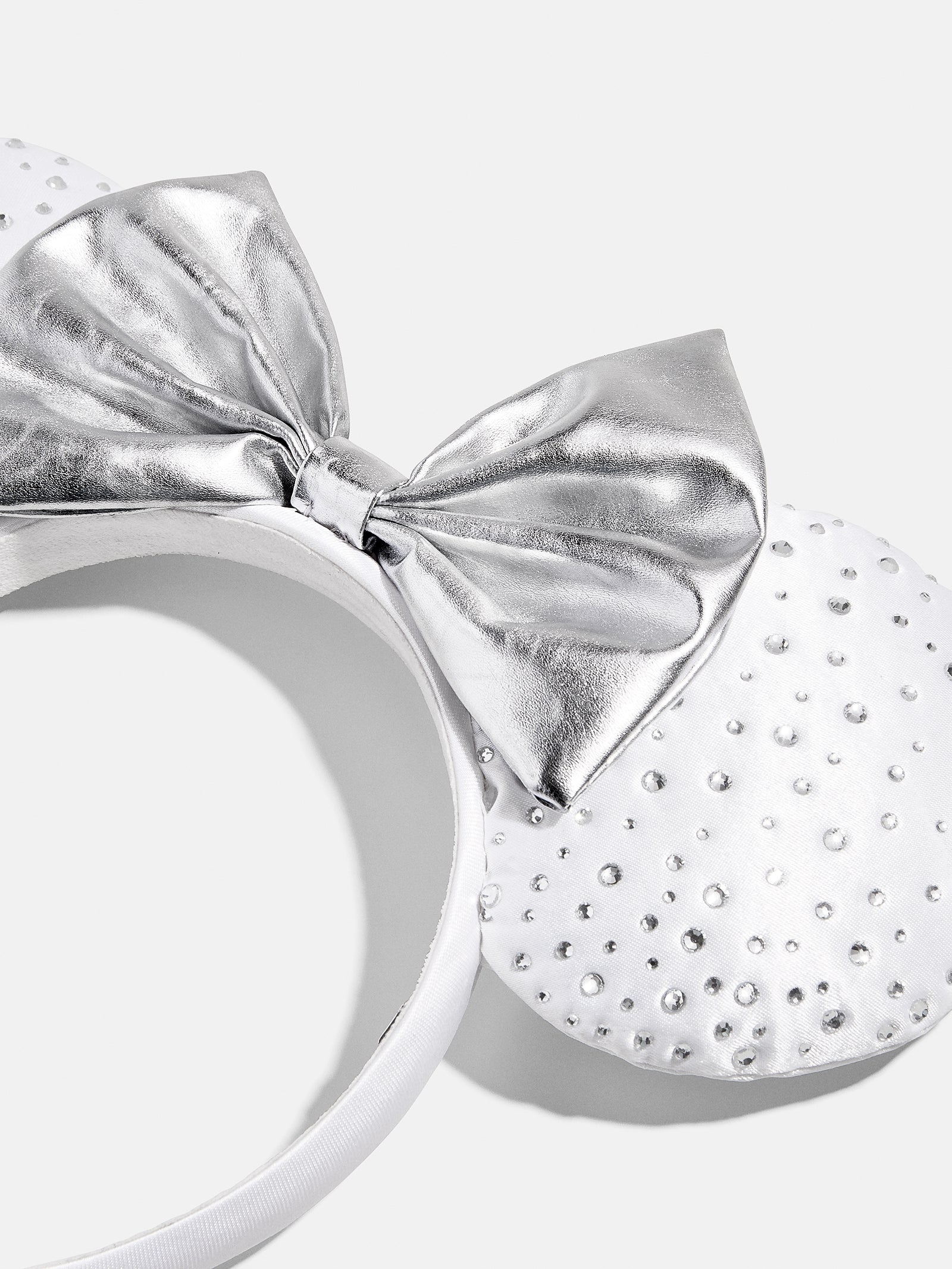 Premium Minnie Mouse White Sequins Ears Headband - Official Disney Accessory