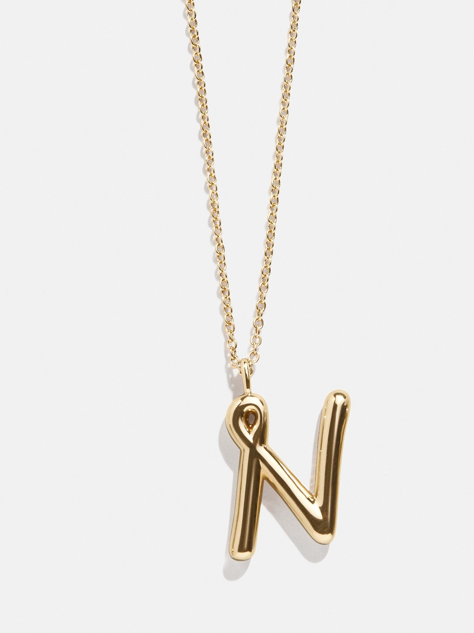 Premium 3D Bubble Script Initial Necklace - Modern Personalized Jewelry