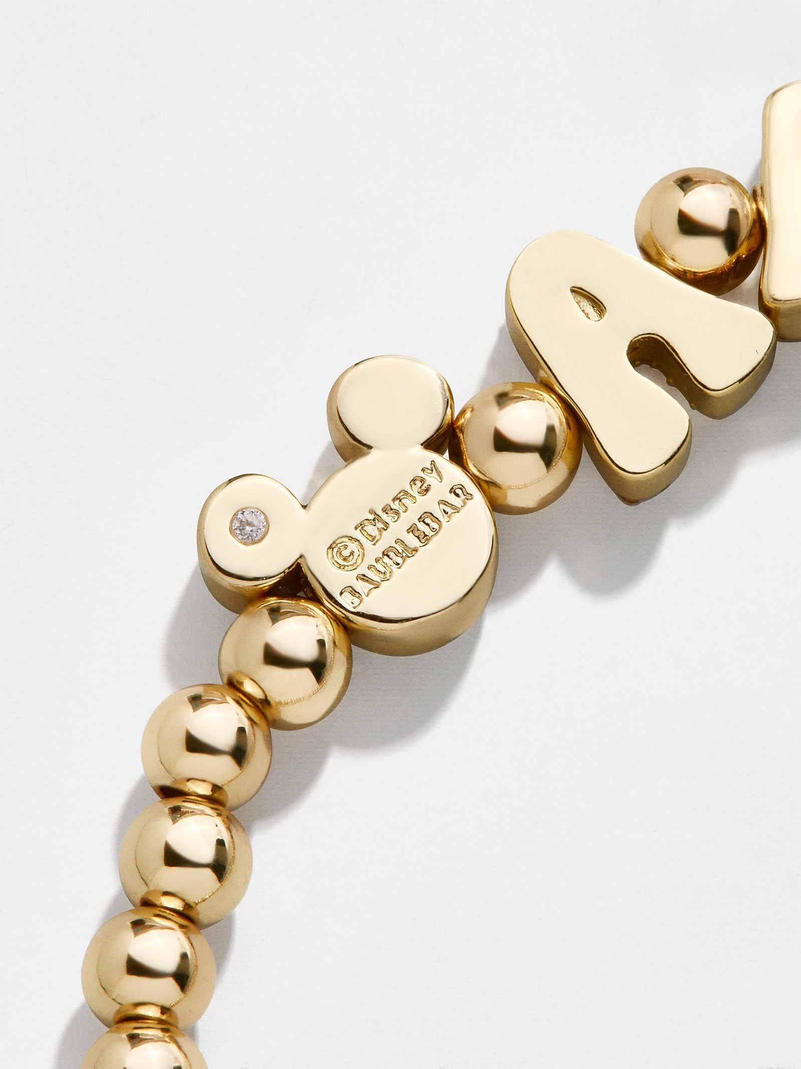 Premium Mickey Mouse Disney Custom Pisa Bracelet - Gold/Pavé Retro Design