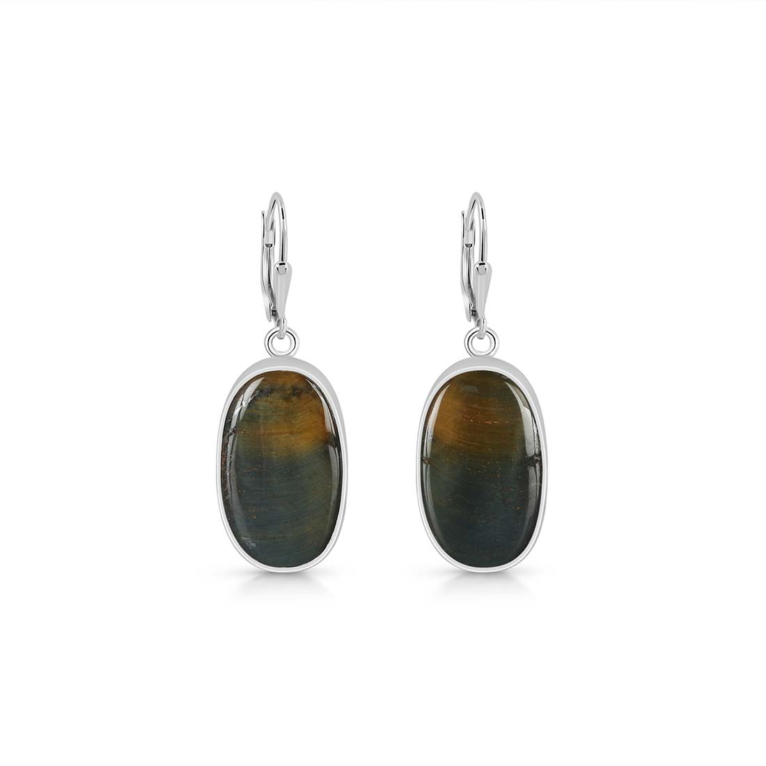 Premium Blue Tiger Eye Statement Earrings - Sagacia Jewelry