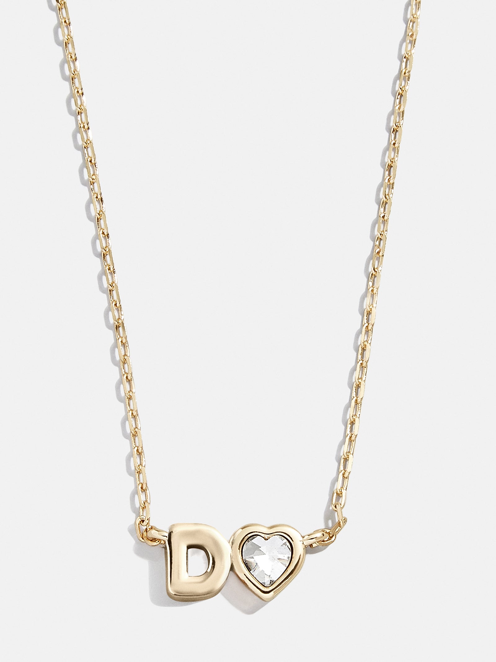 Premium Fiona Initial Necklace - Gold & Crystal Heart