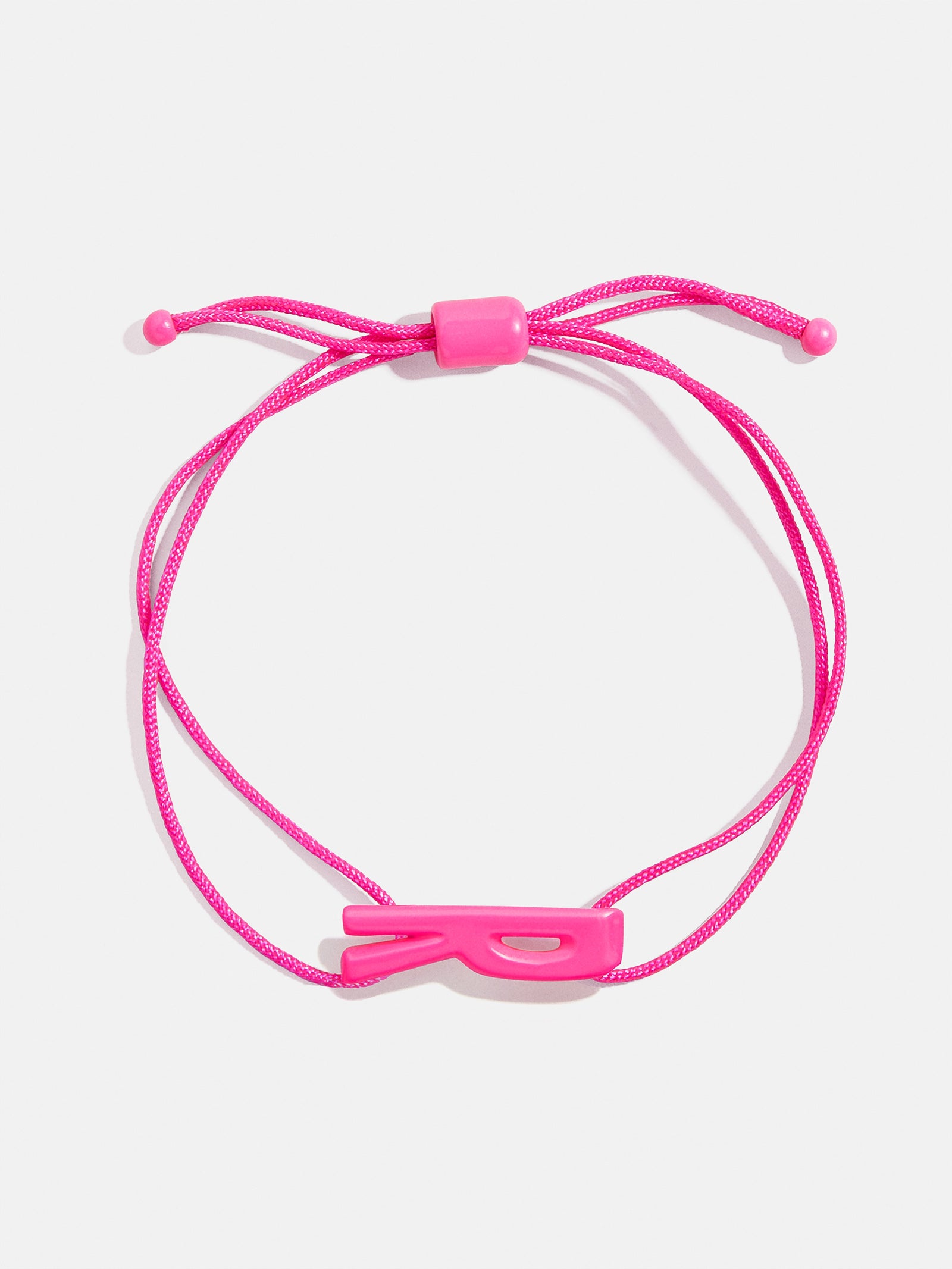 Premium East West Initial Cord Bracelet - Vibrant Hot Pink