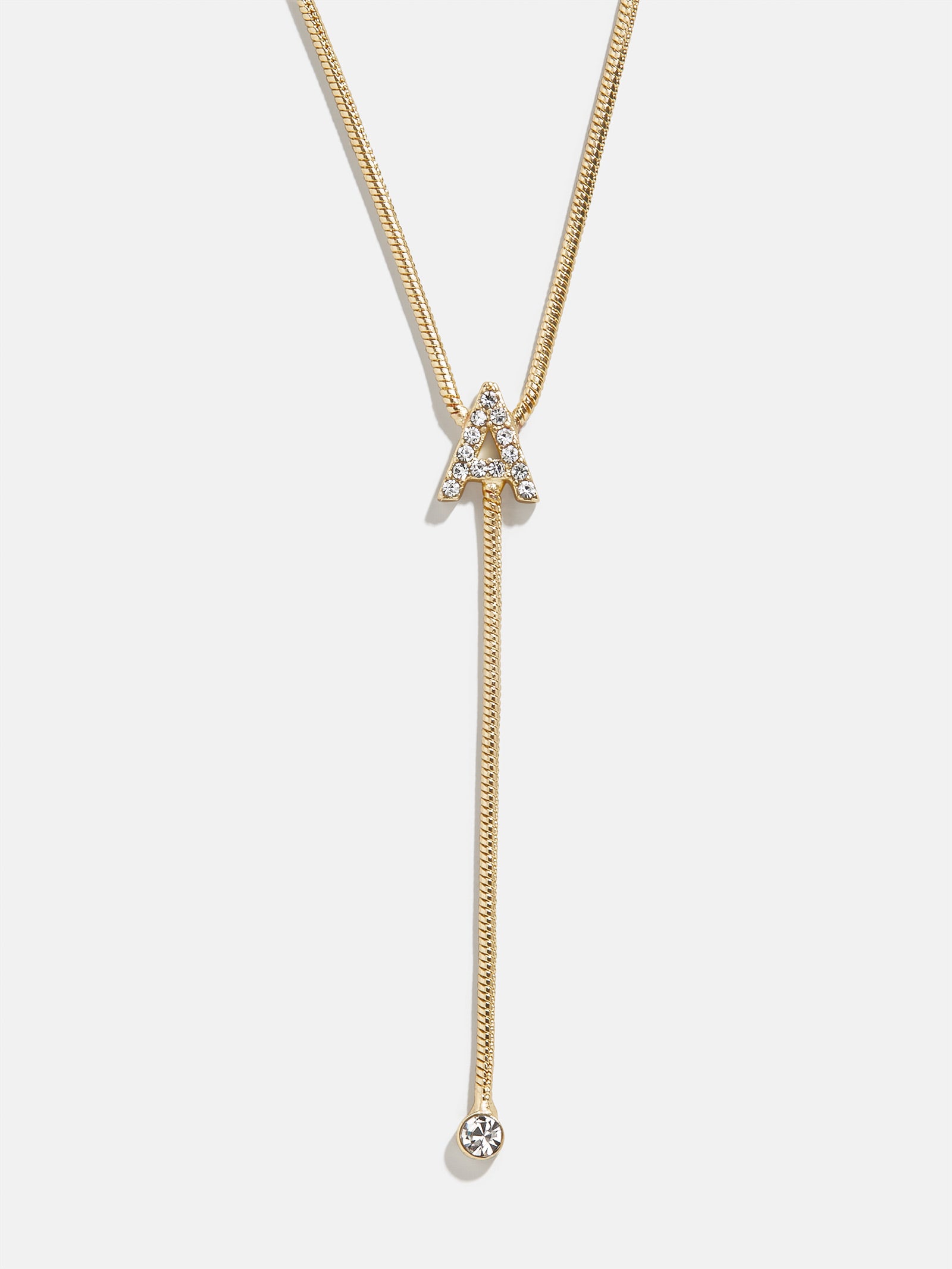 Premium Pavé Initial Y-Chain Necklace - Gold Elegance
