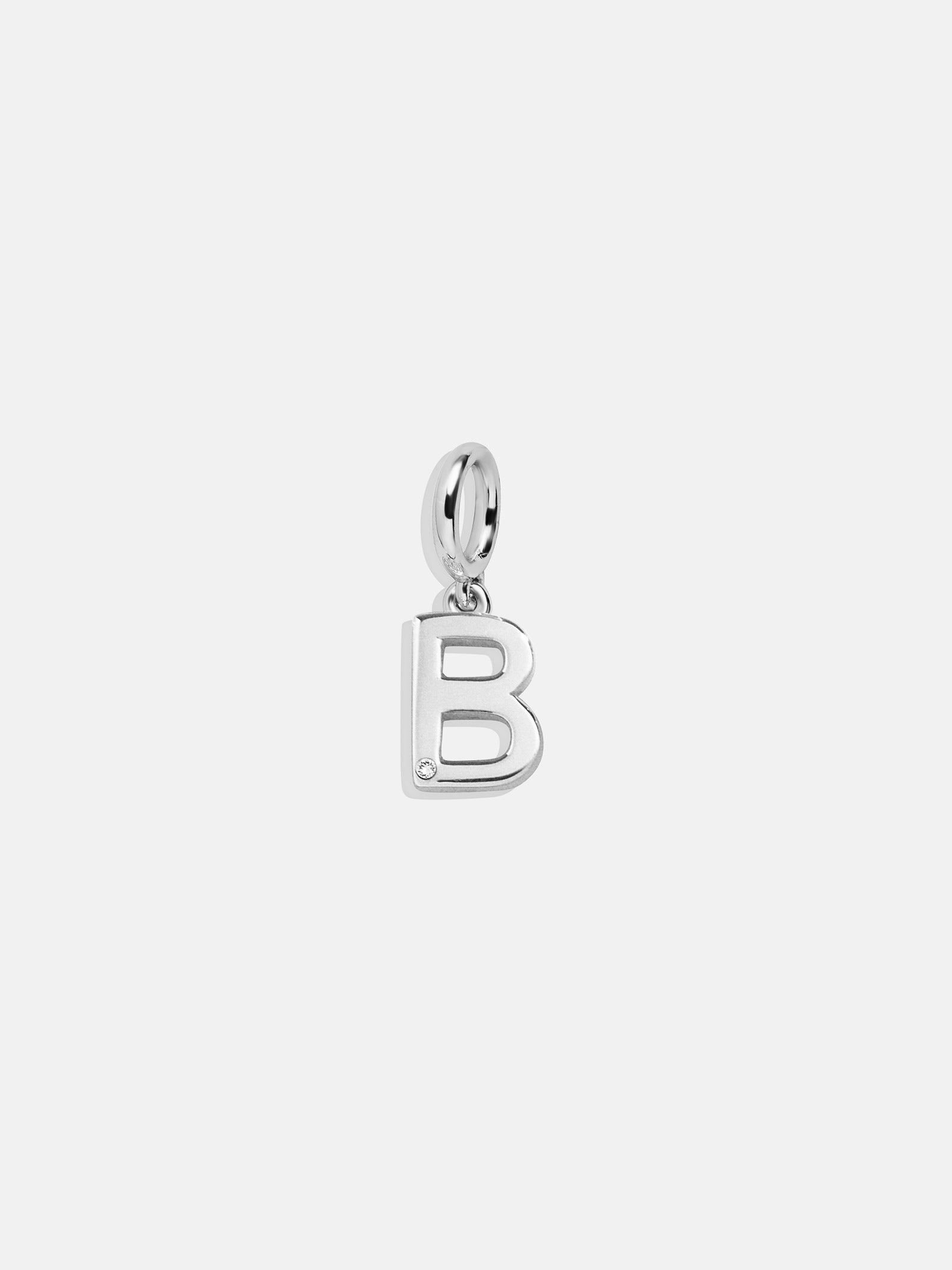 Premium Silver Initial Cluster Charm - B | Elegant Personalized Jewelry