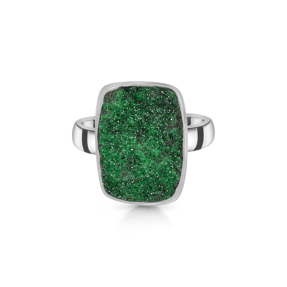 Premium Uvarovite Druzy Statement Ring - Ultimate Elegance (UVR-R-12)