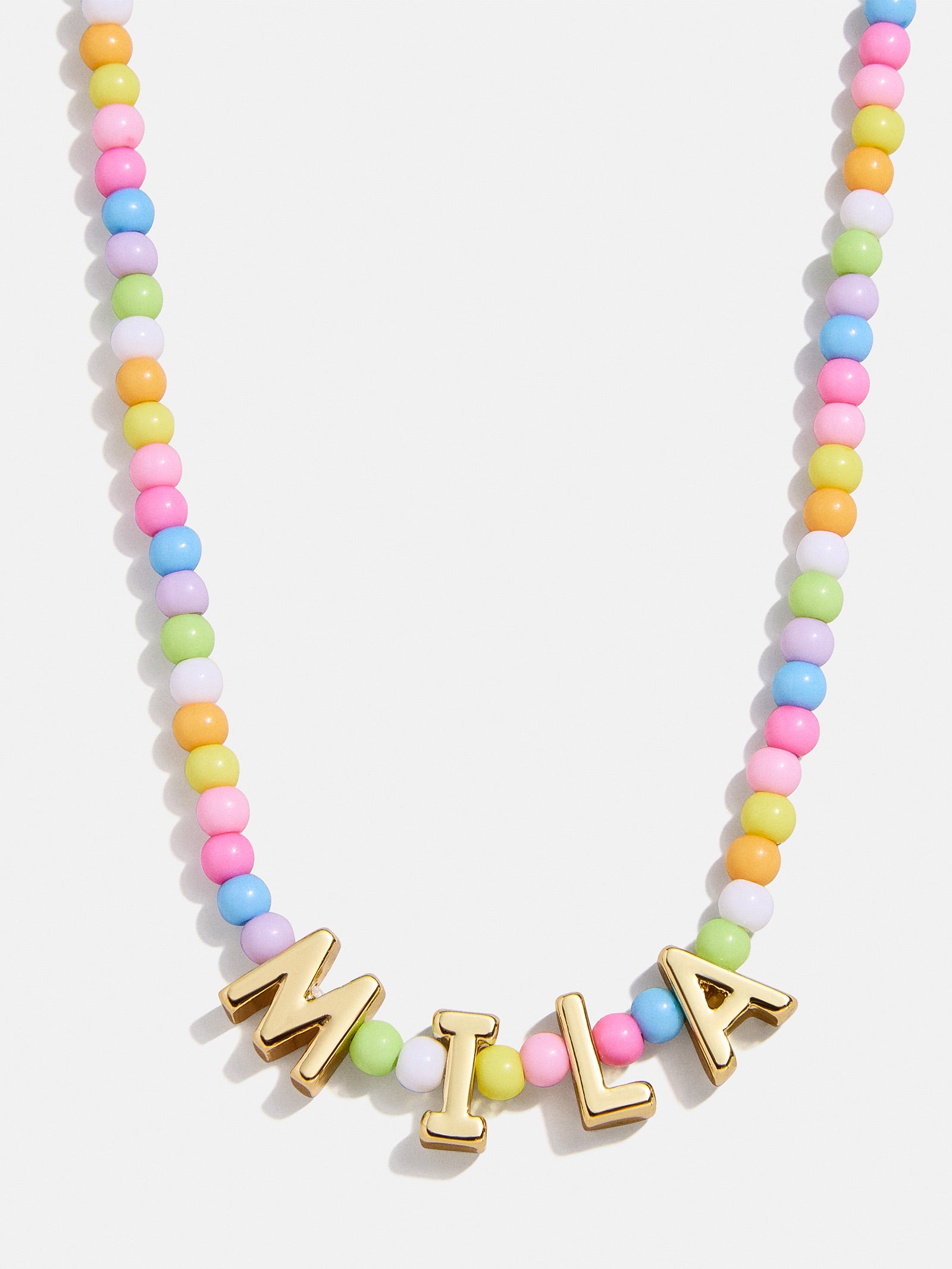 Ultimate Kids' Rainbow Beaded Nameplate Necklace - Customizable & Colorful