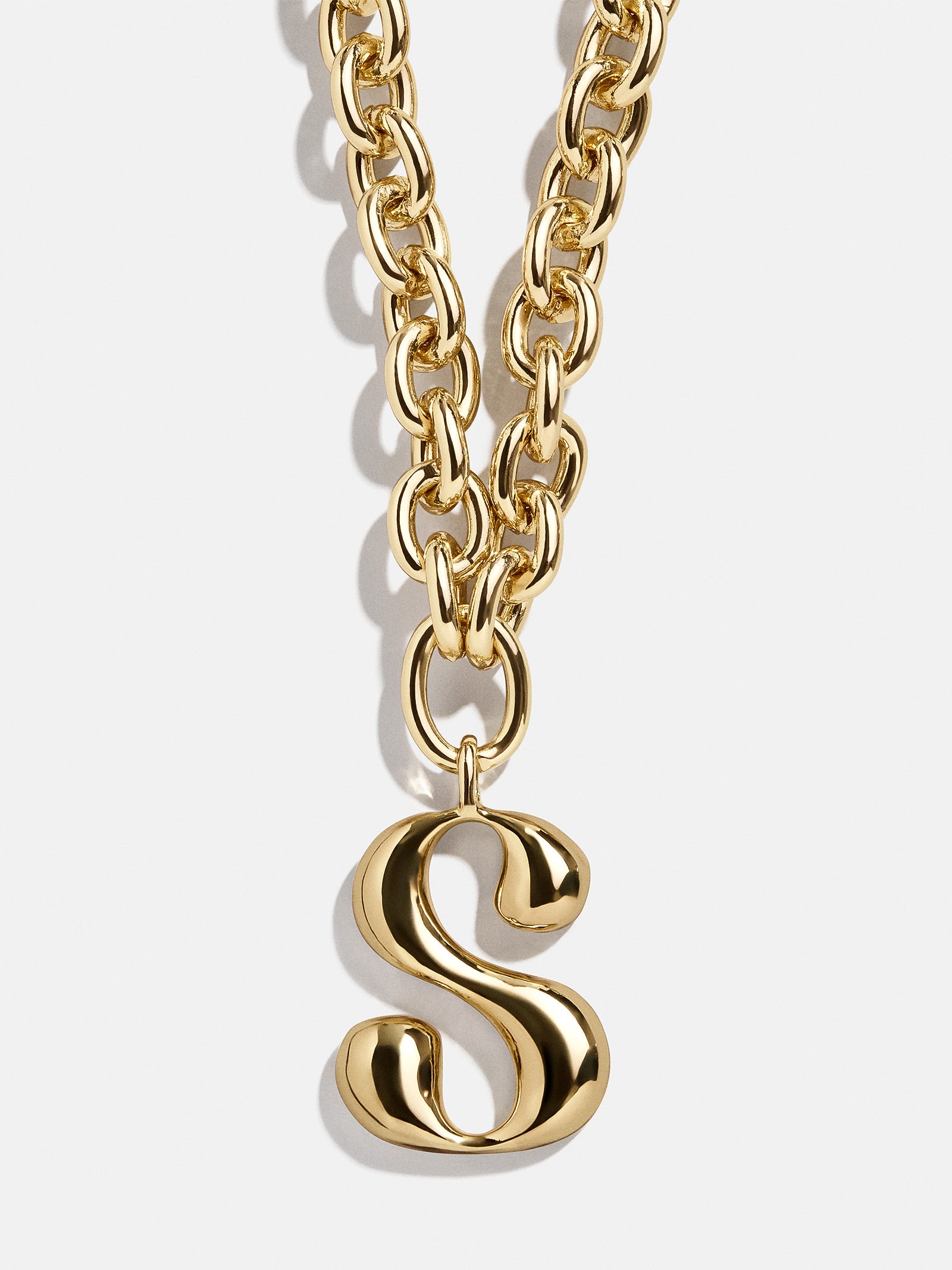 Premium Chunky Charm Initial Necklace - Gold