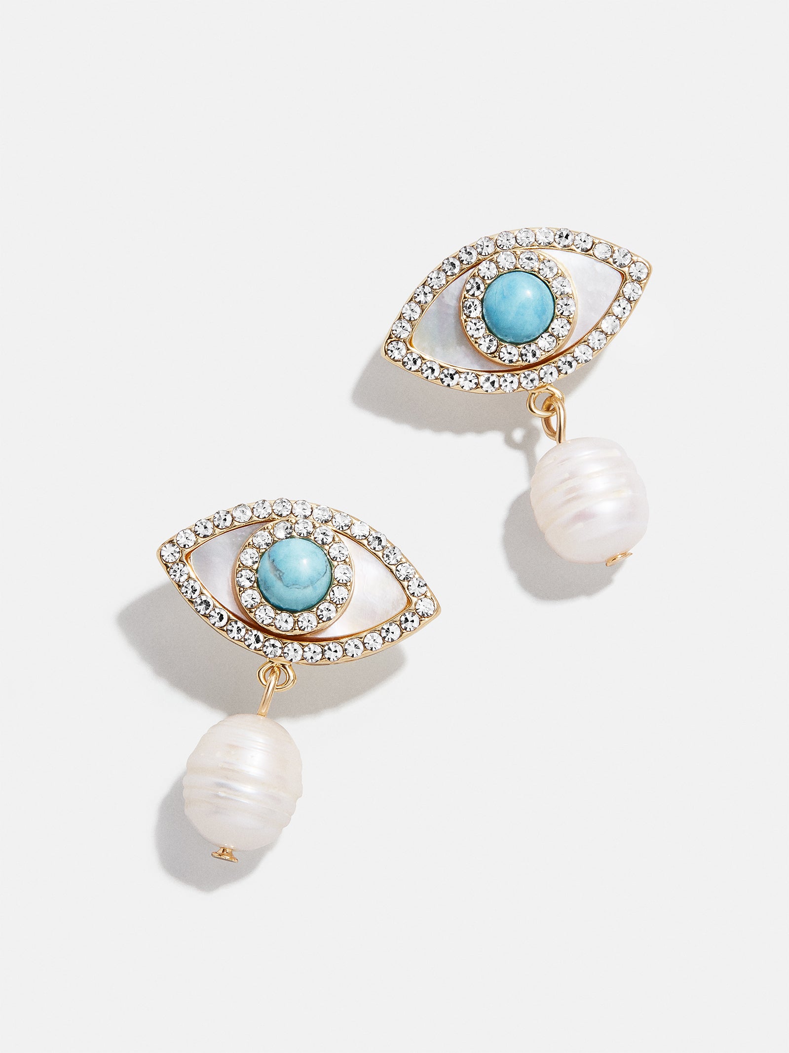 Premium Frida Evil Eye Drop Earrings - Bold White Statement