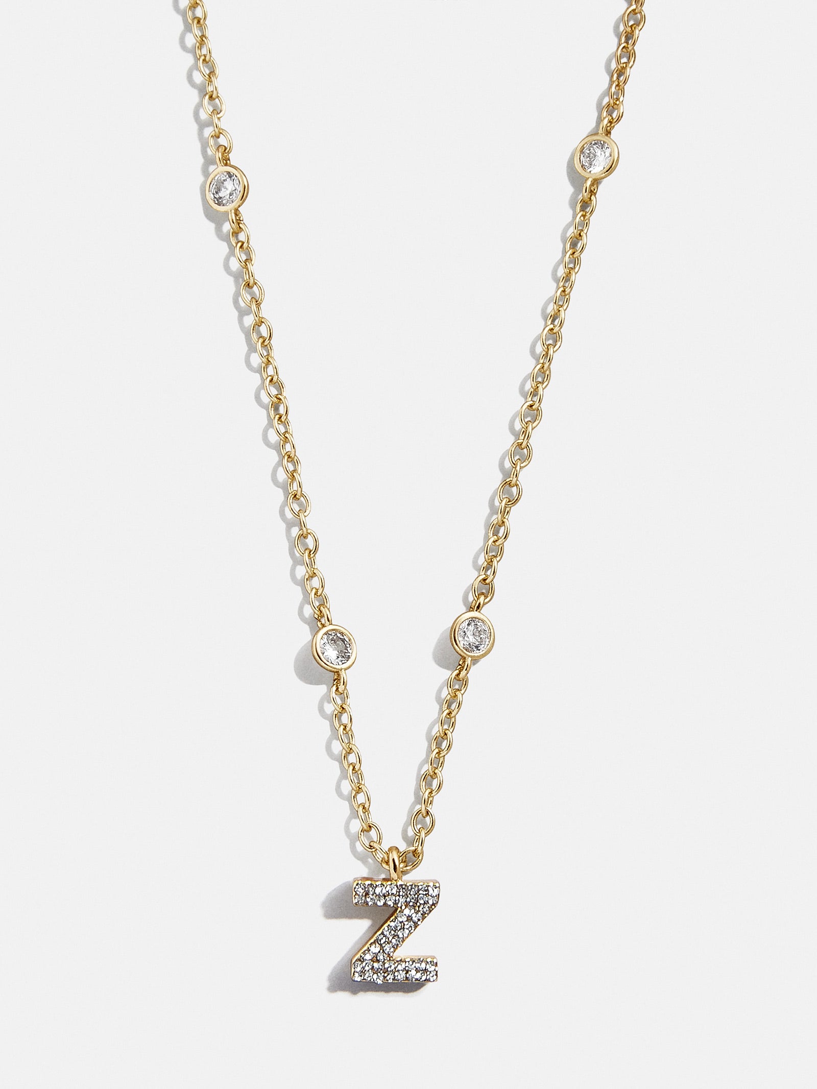 Premium Pavé Initial Yasmine Necklace - Gold Plated, Personalized Elegance