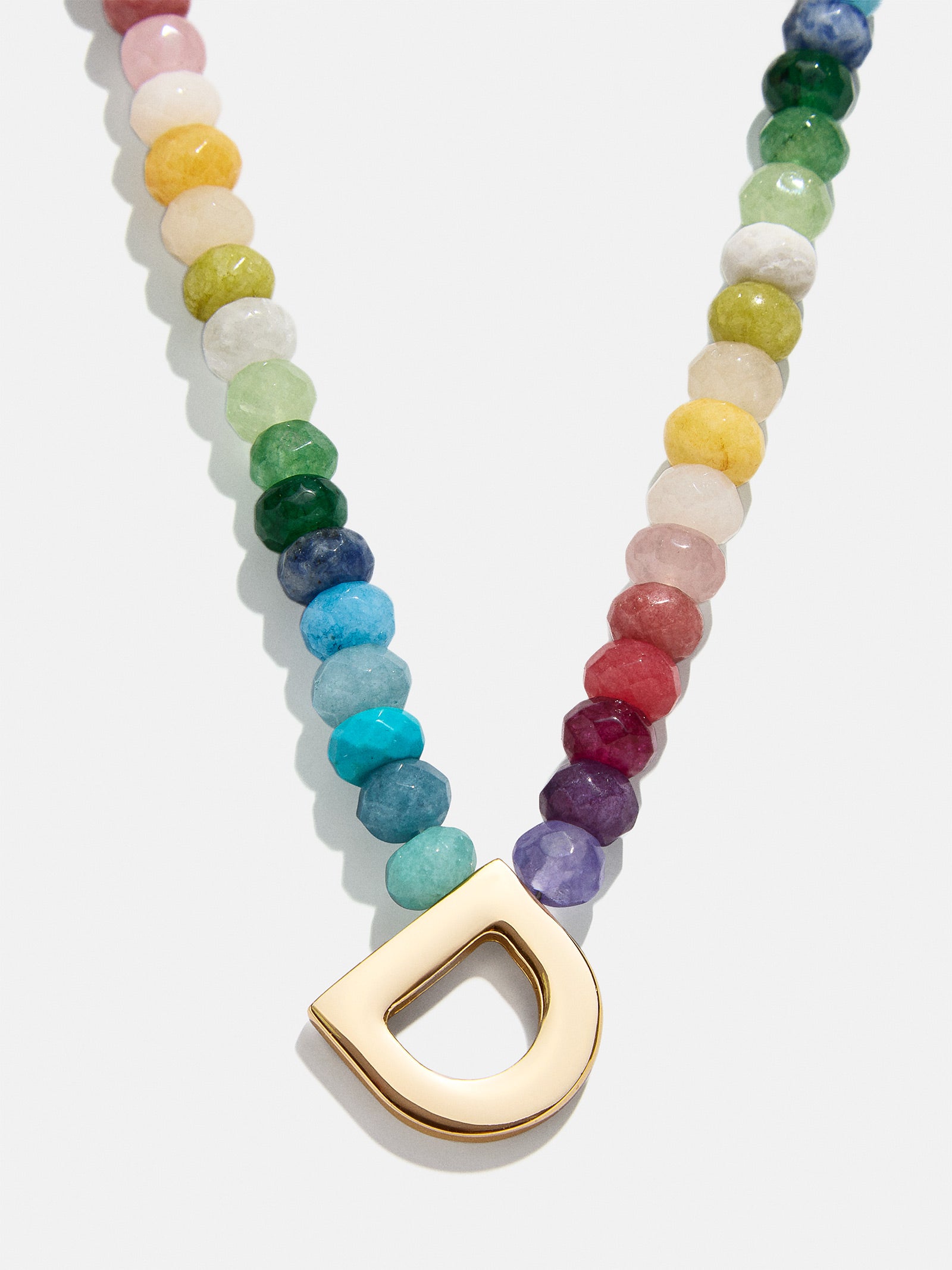 Premium Custom Initial Necklace with Semi-Precious Stones